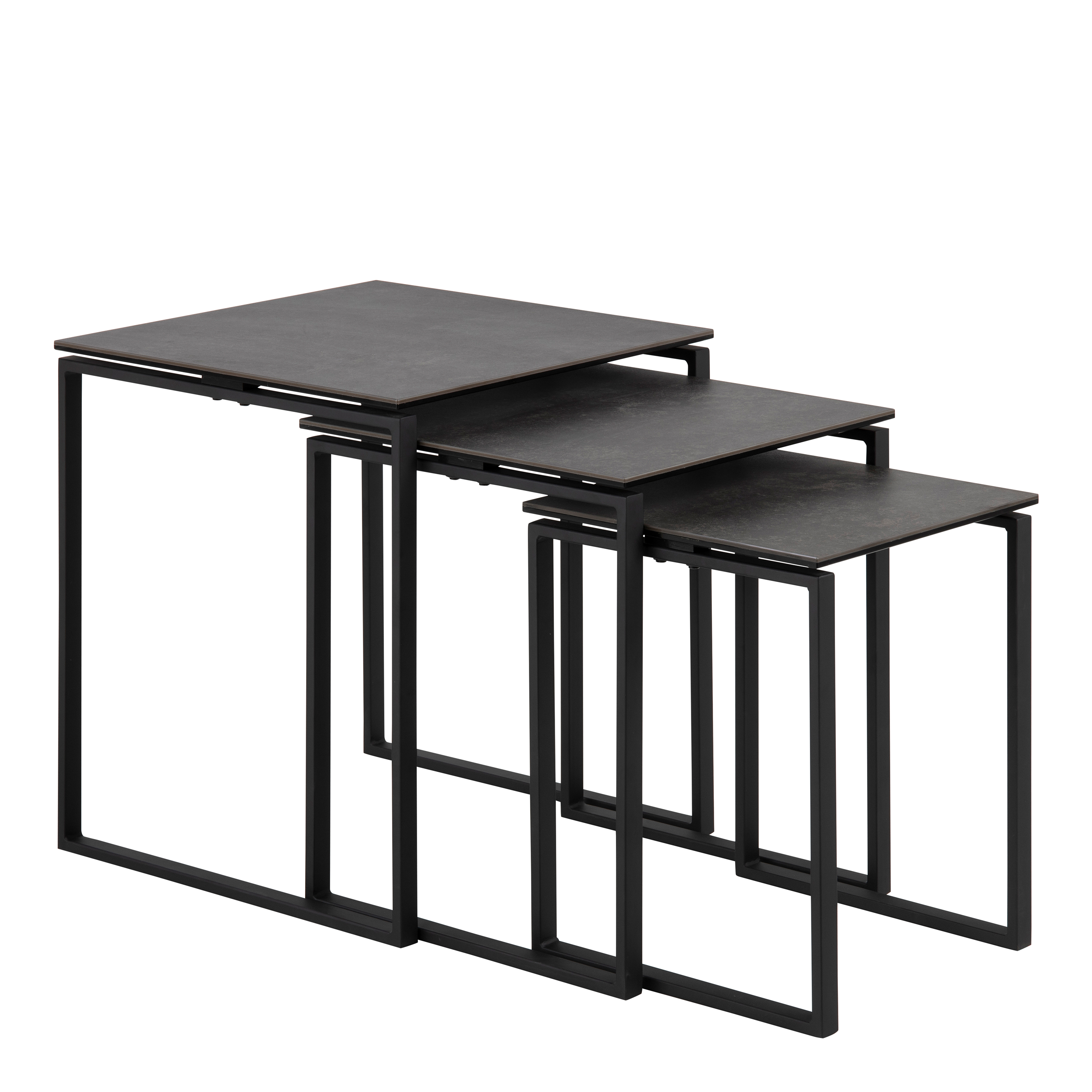 Katrine Nest of Tables in Black Set of 3 - Rosalind Collection