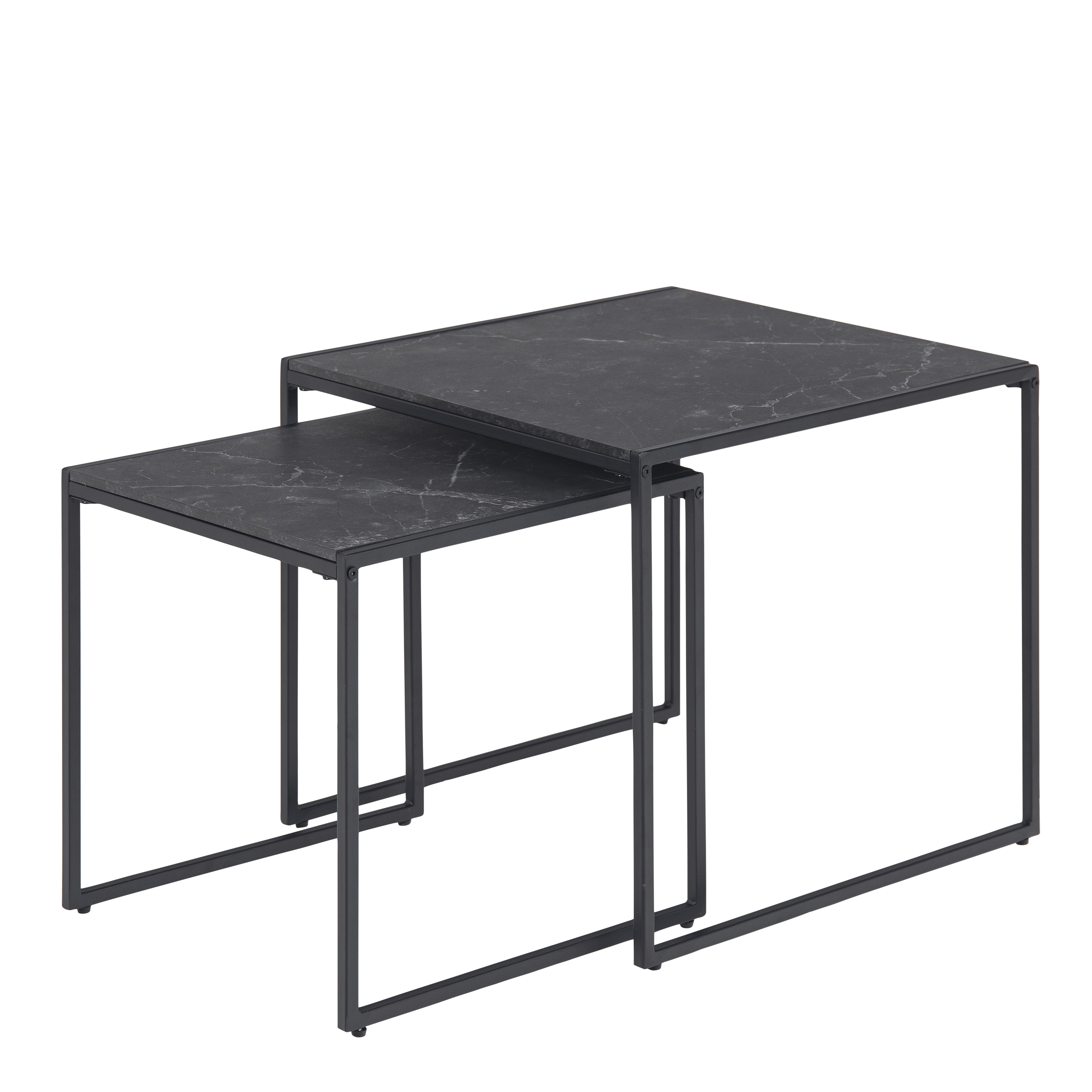 Infinity Nest of Tables in Black Matt Set of 2 - Rosalind Collection