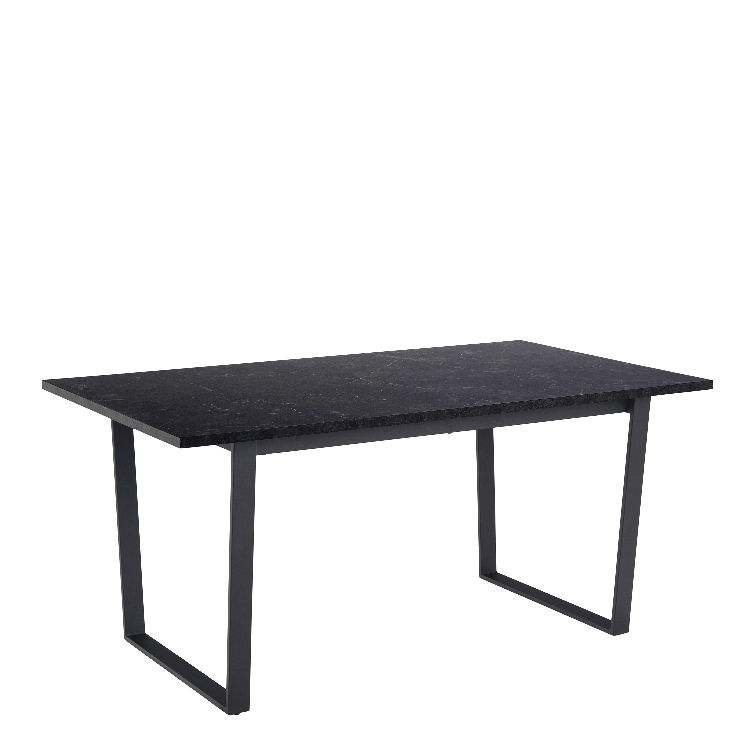 Amble Dining Table with Black Marble Effect Top & Black Legs - Rosalind Collection
