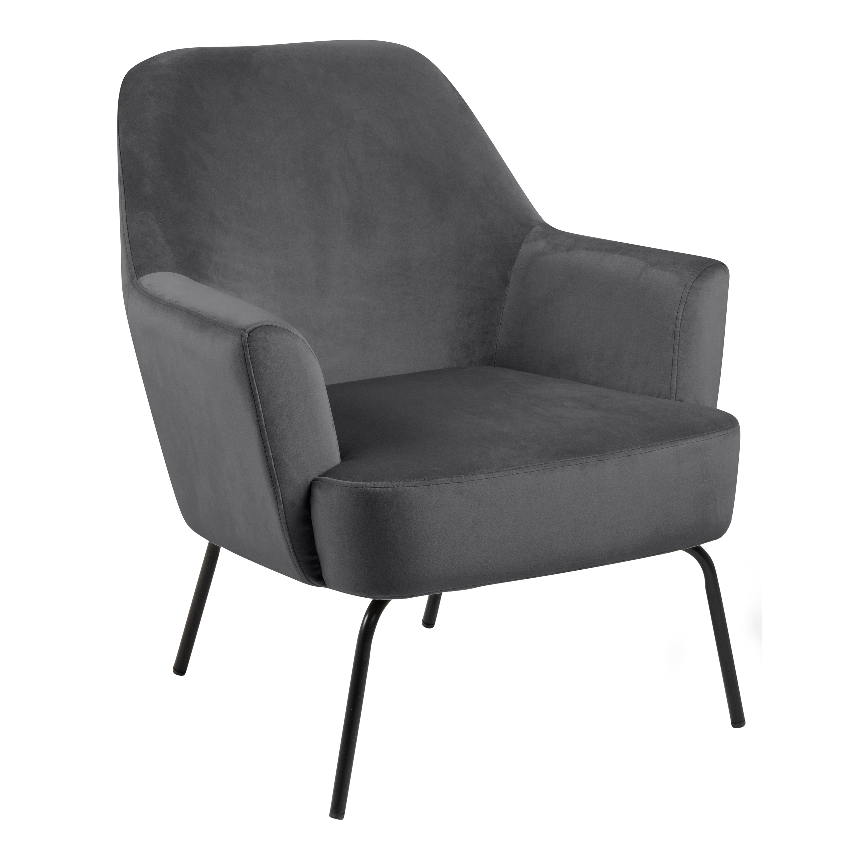 Melissa Lounge Chair in Dark Grey - Rosalind Collection