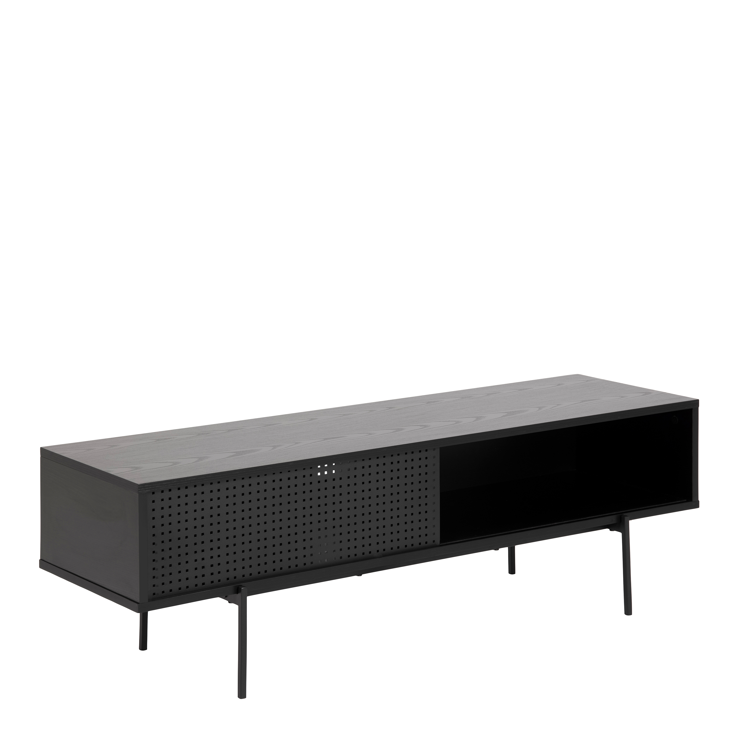 Angus TV Unit with 1 Sliding Door in Black - Rosalind Collection