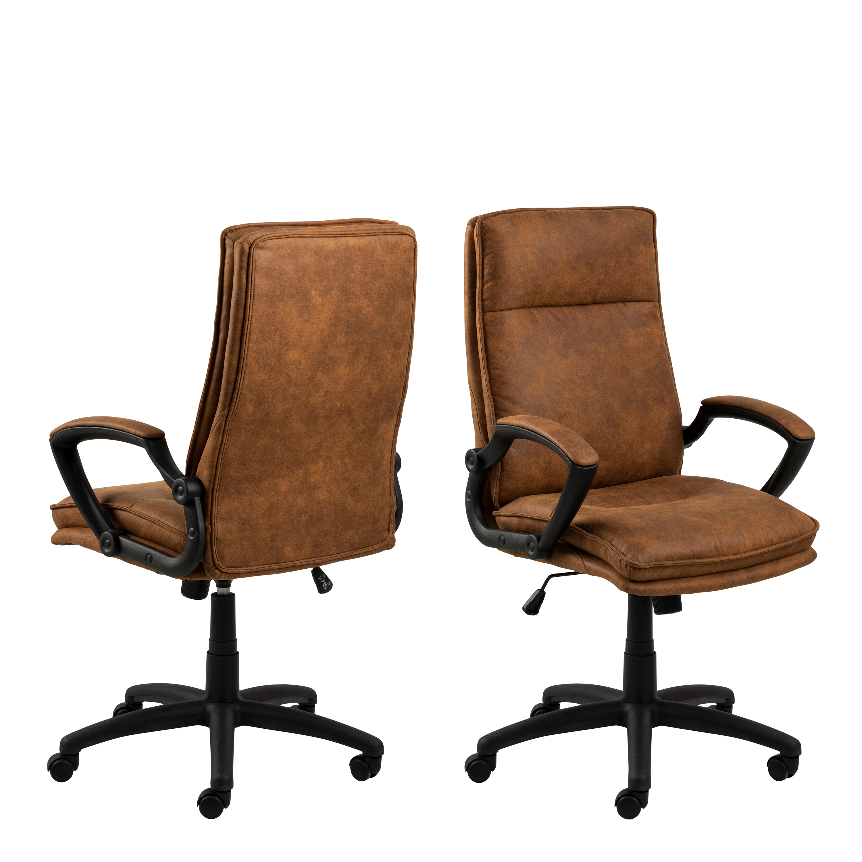 Brad Swivel Office/Desk Chair with Armrest in Brown - Rosalind Collection