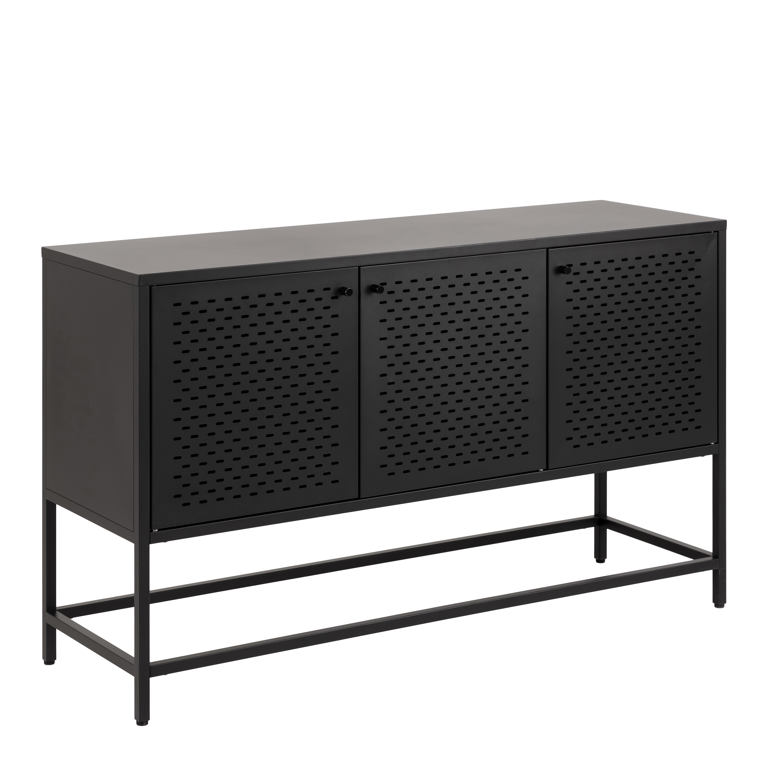 Newcastle 3 Door Raised Sideboard in Matt Black - Rosalind Collection