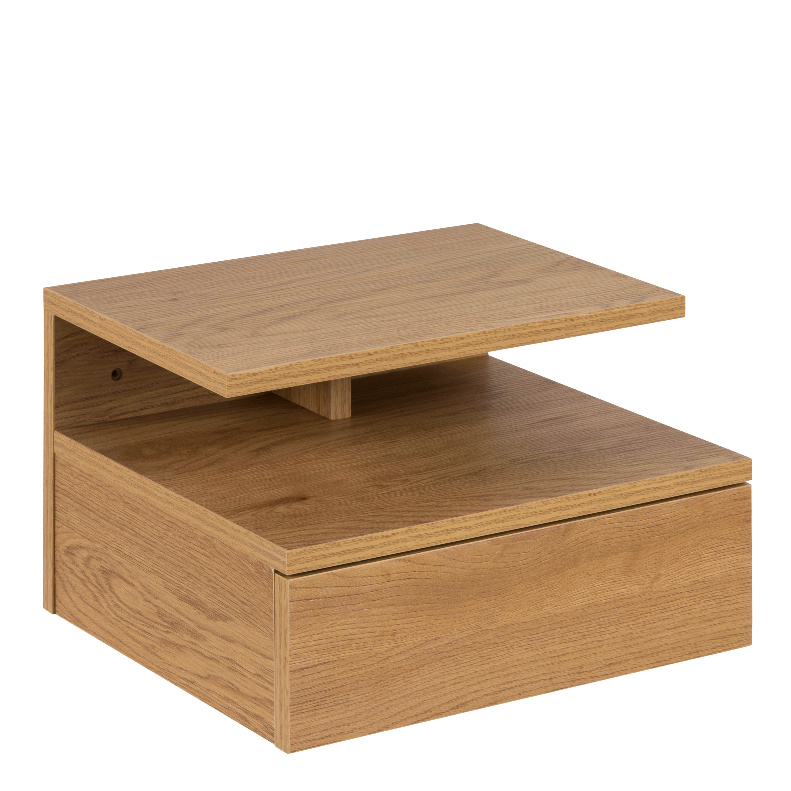 Ashlan Bedside Table with 1 Drawer in Oak - Rosalind Collection