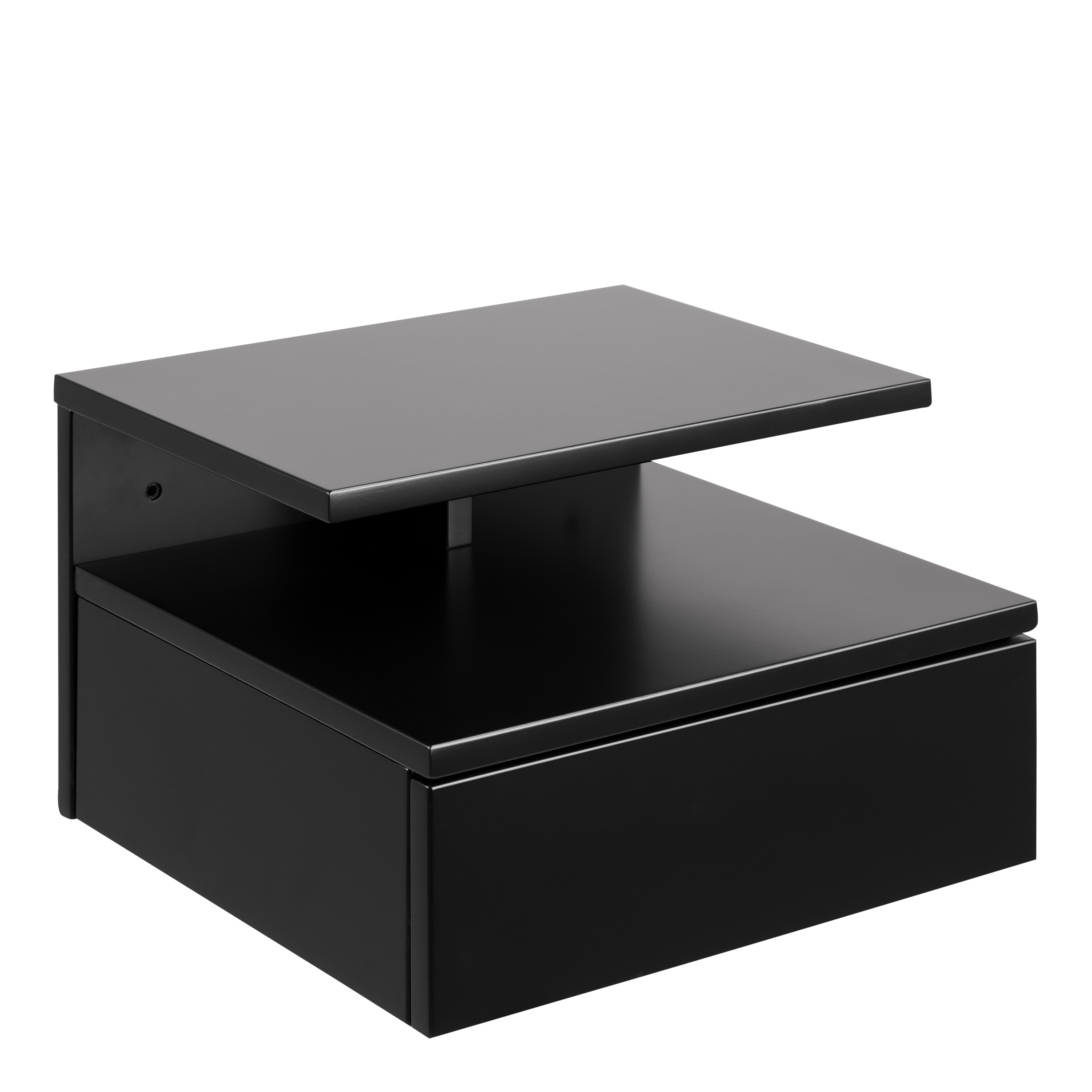 Ashlan Bedside Table with 1 Drawer in Black - Rosalind Collection