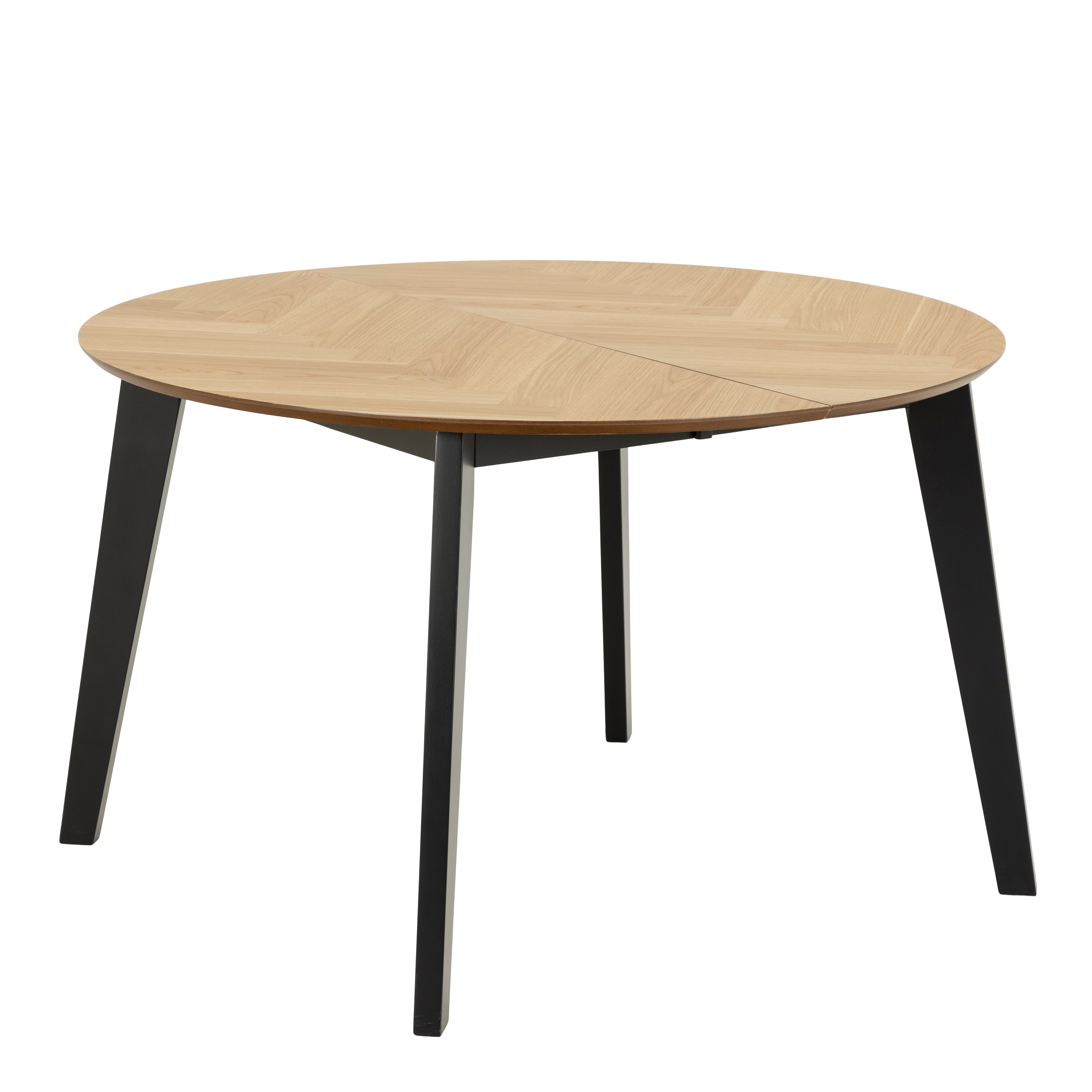 Georgetown Round Dining Table in Oak & Black - Rosalind Collection