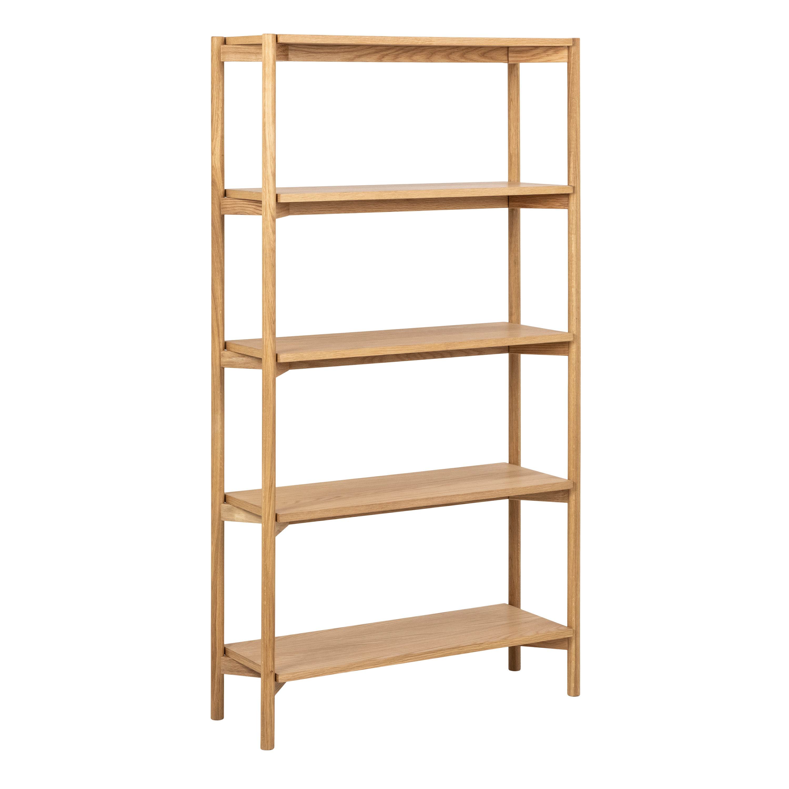 Braidwood bookcase with 4 shelves in Oak - Rosalind Collection