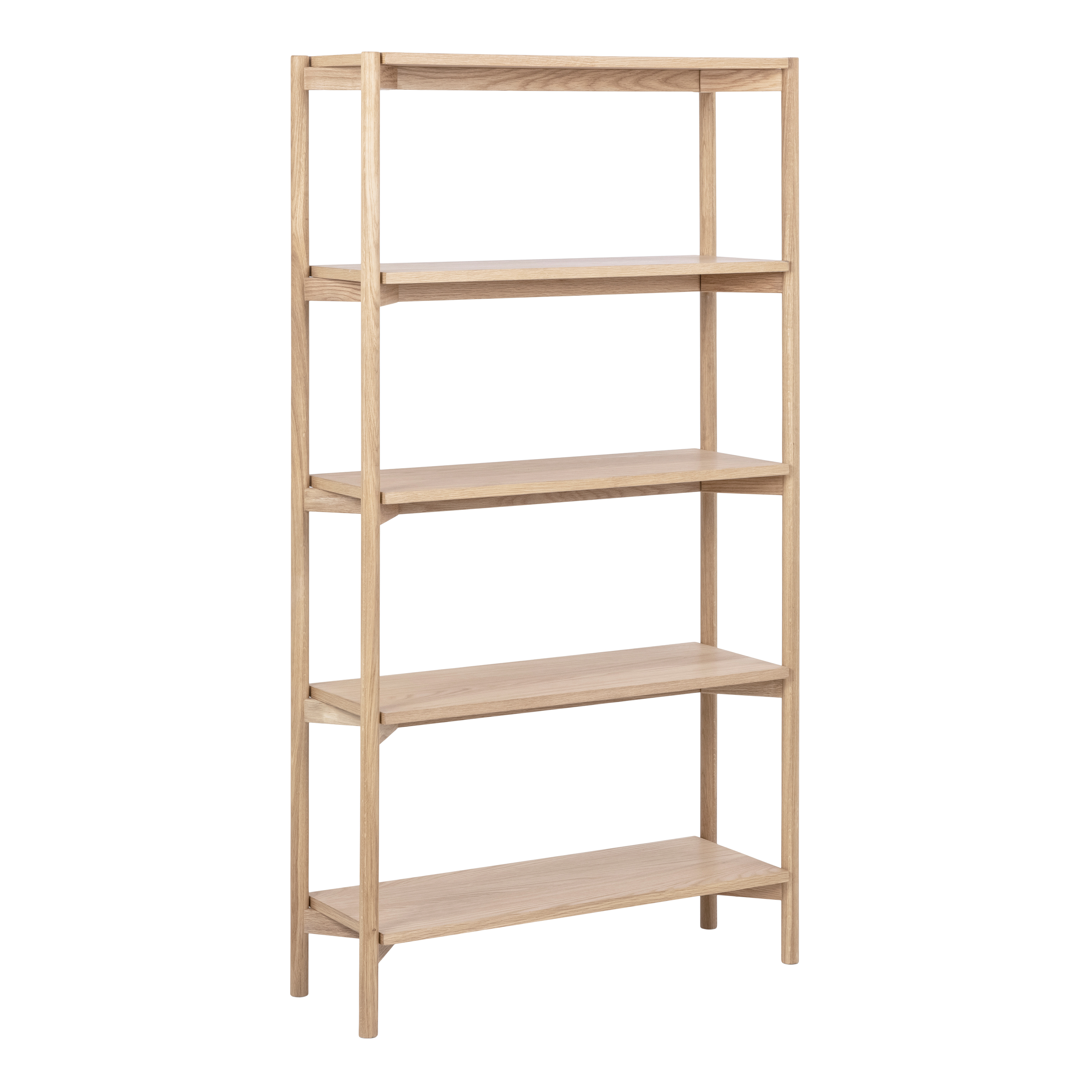 Braidwood Bookcase with 4 Shelves in White - Rosalind Collection