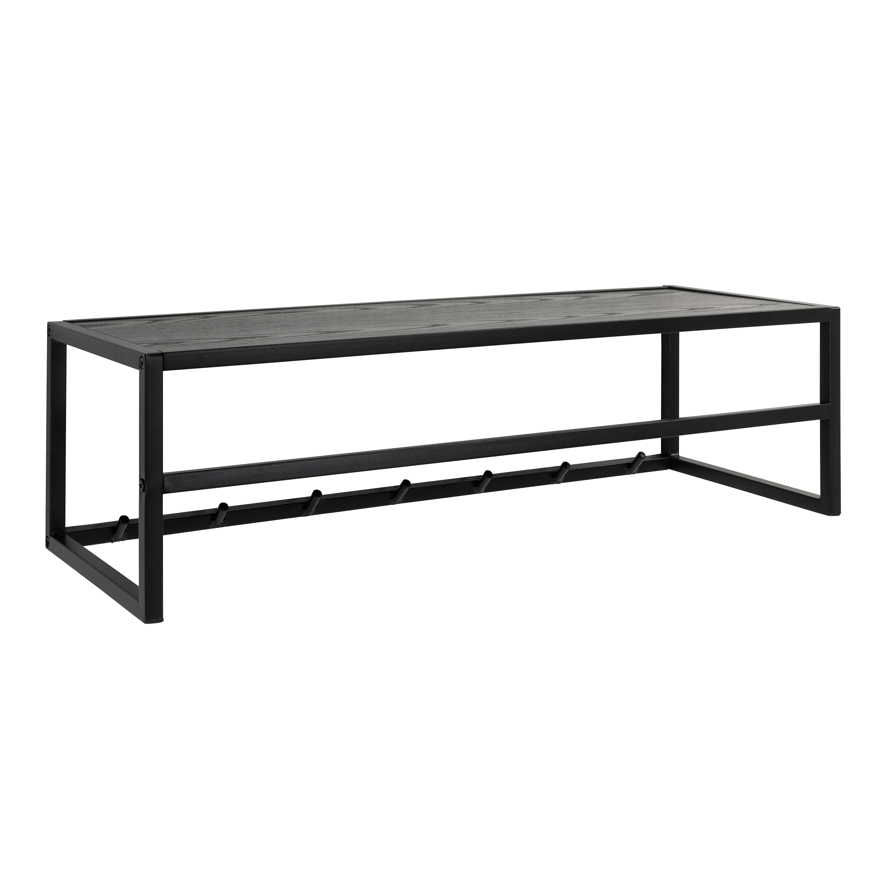Seaford Coat Rack in Black And Oak - Rosalind Collection