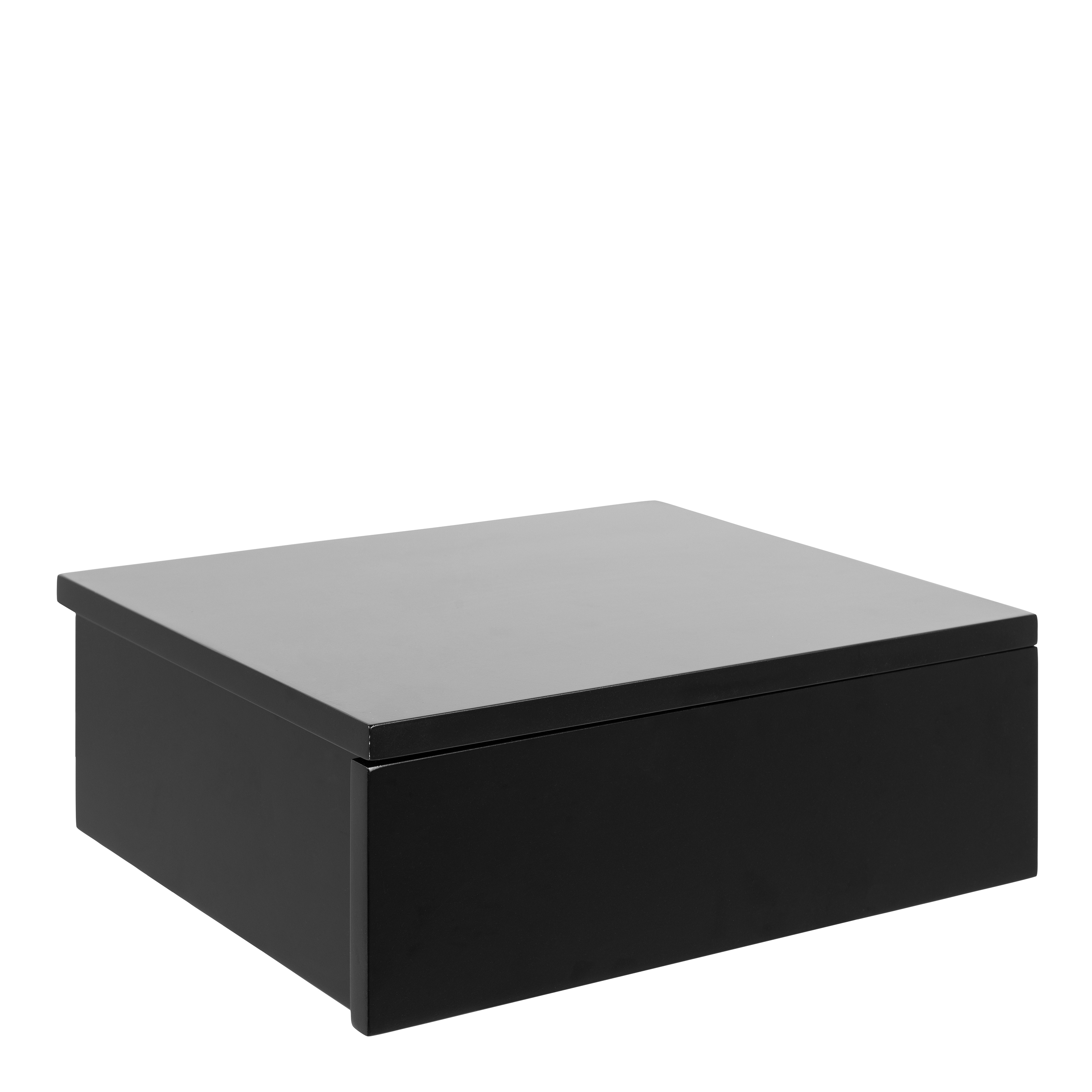 Avignon Square Bedside Table with 1 Drawer in Black - Rosalind Collection