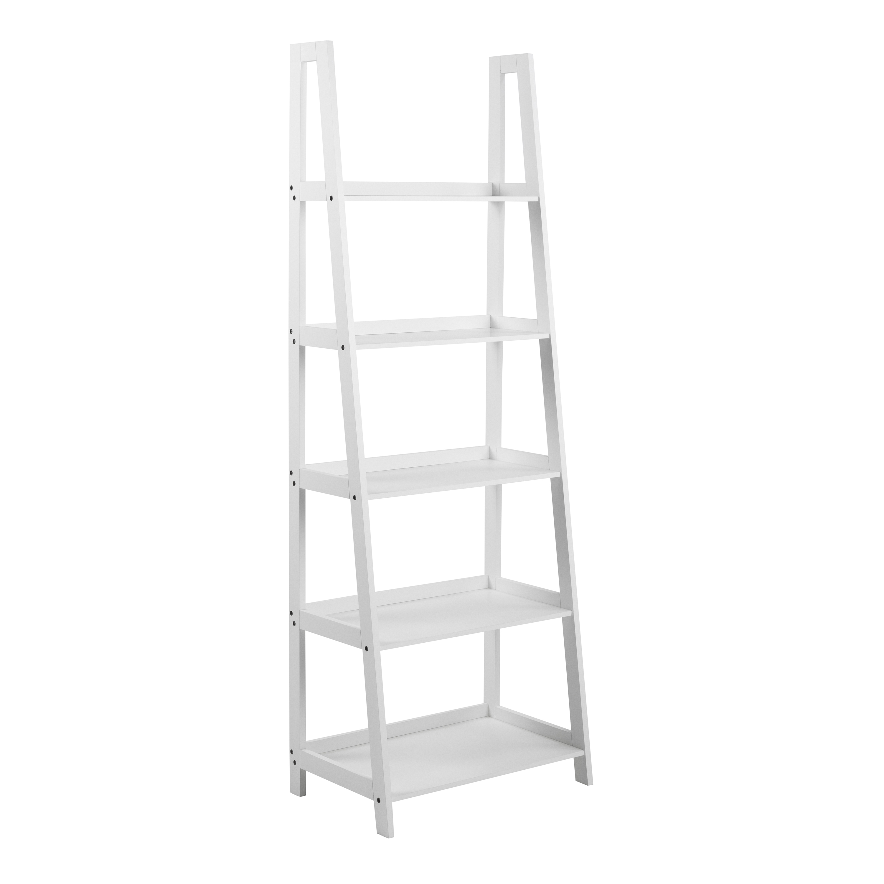 Wally Bookcase with 5 shelves in White - Rosalind Collection