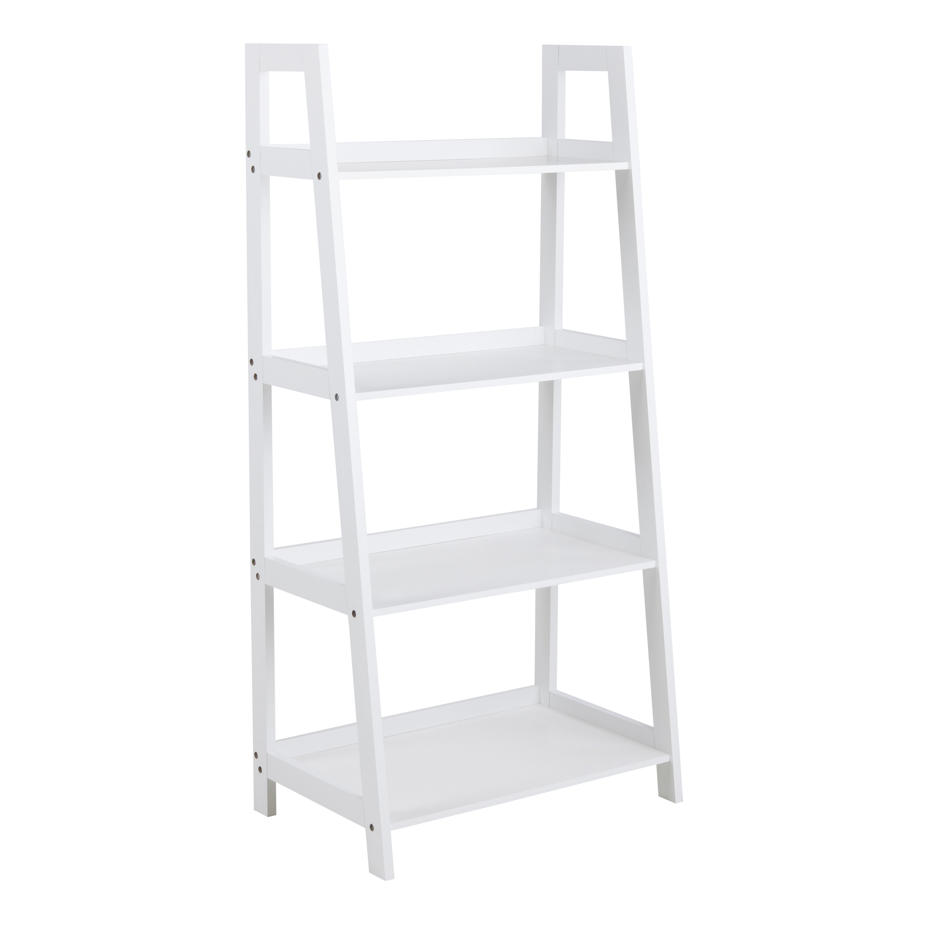 Wally Bookcase with 4 Shelves in White - Rosalind Collection