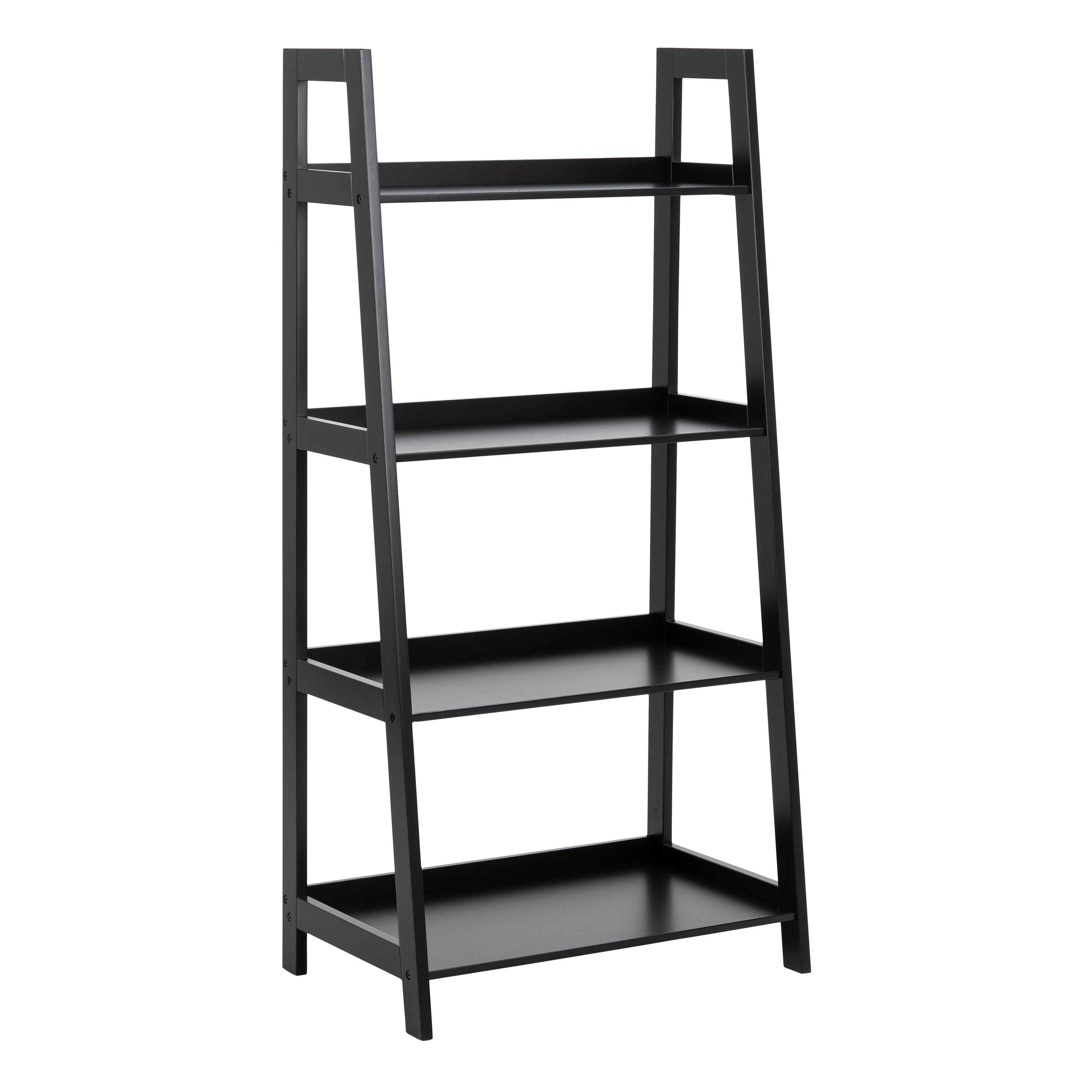 Wally Bookcase with 4 Shelves in Black - Rosalind Collection