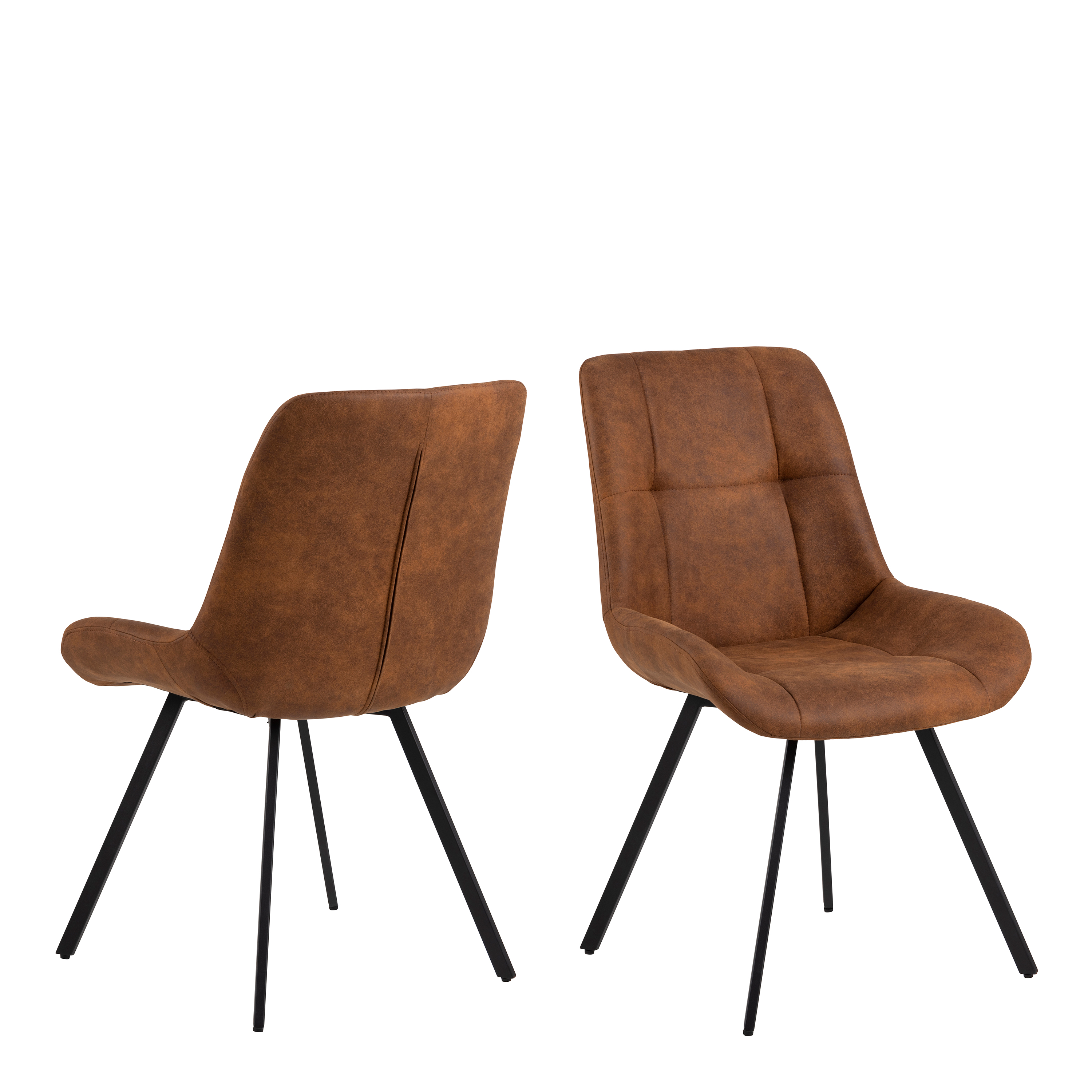 Waylor Dining Chair in Brown Fabric Set of 2 - Rosalind Collection