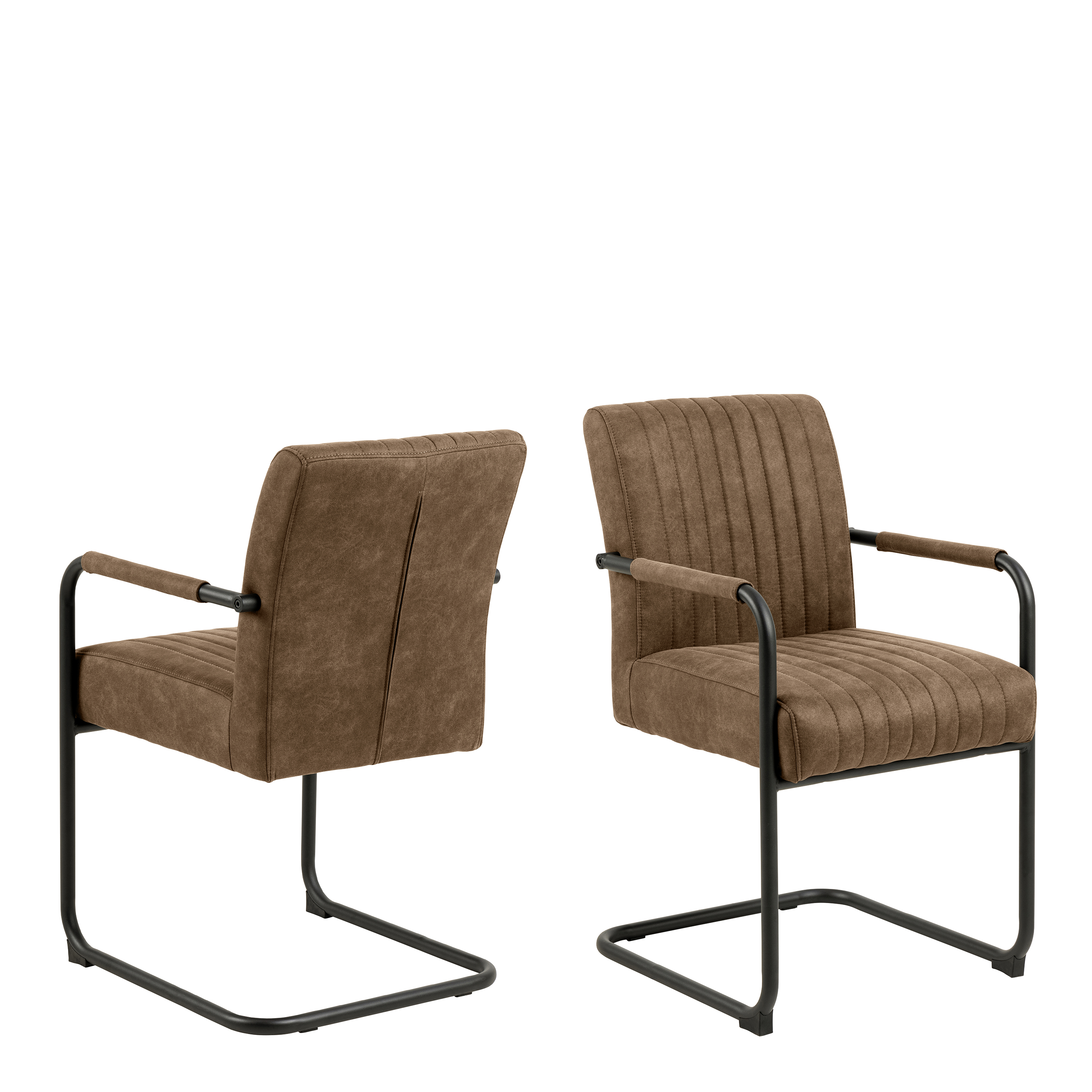 Adele Dining Chair in Light Brown Fabric Set of 2 - Rosalind Collection