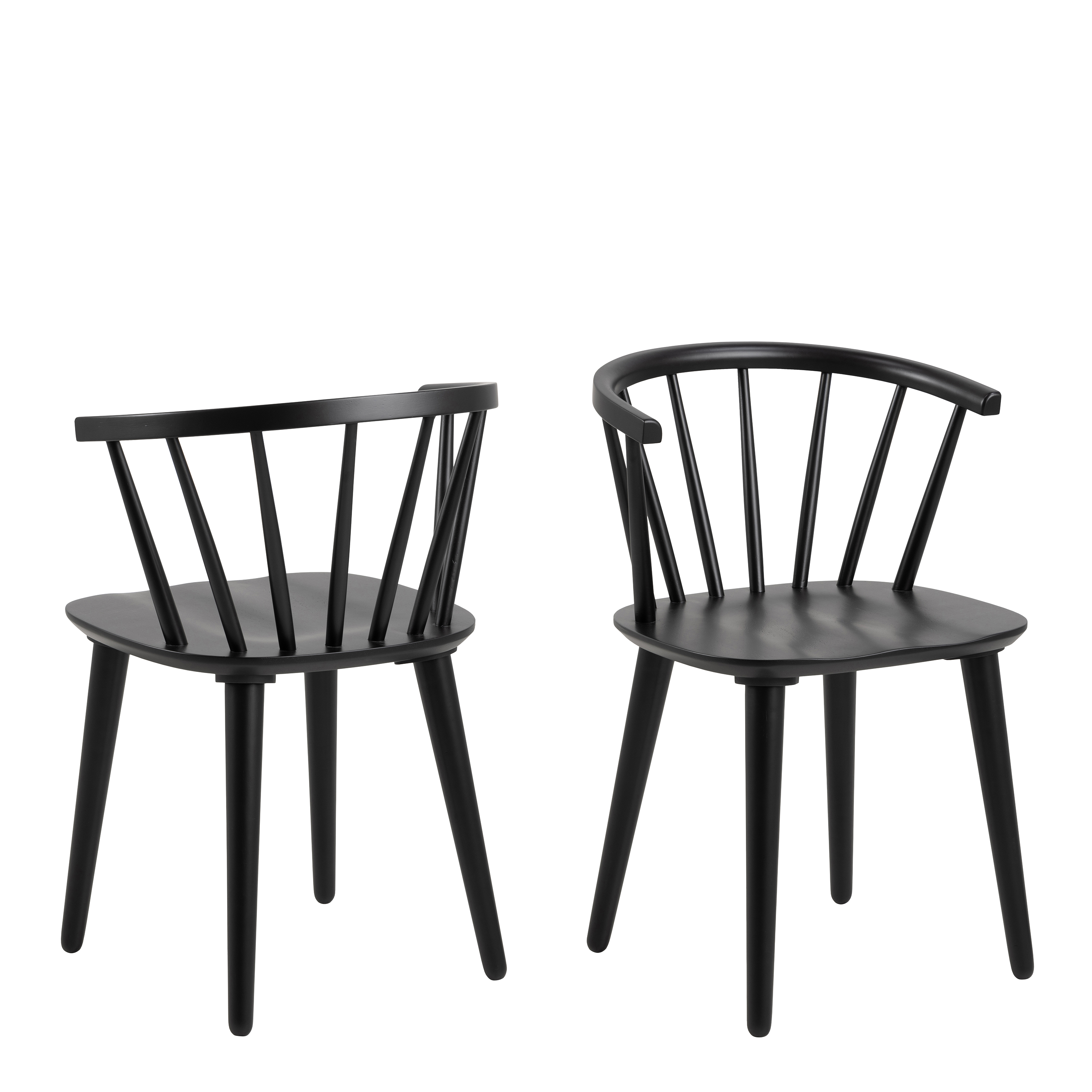 INSA Dining Chair in Black Set of 2 - Rosalind Collection