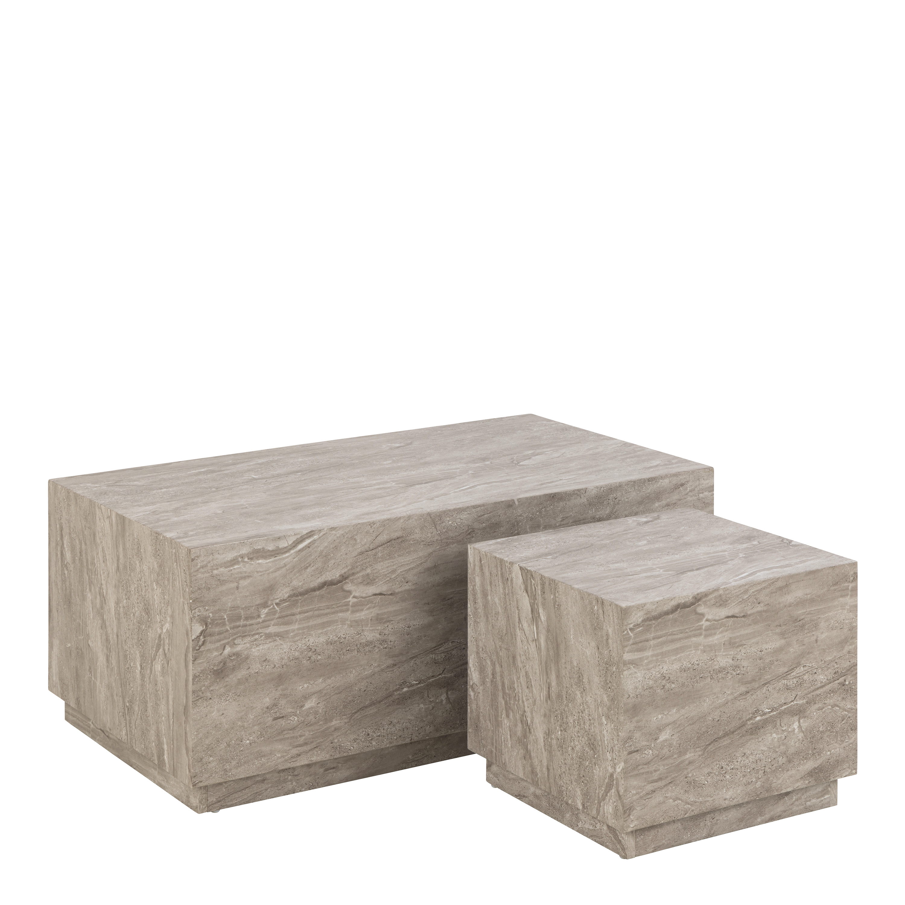 Dice Coffee Table Set in Grey Marble Effect - Rosalind Collection