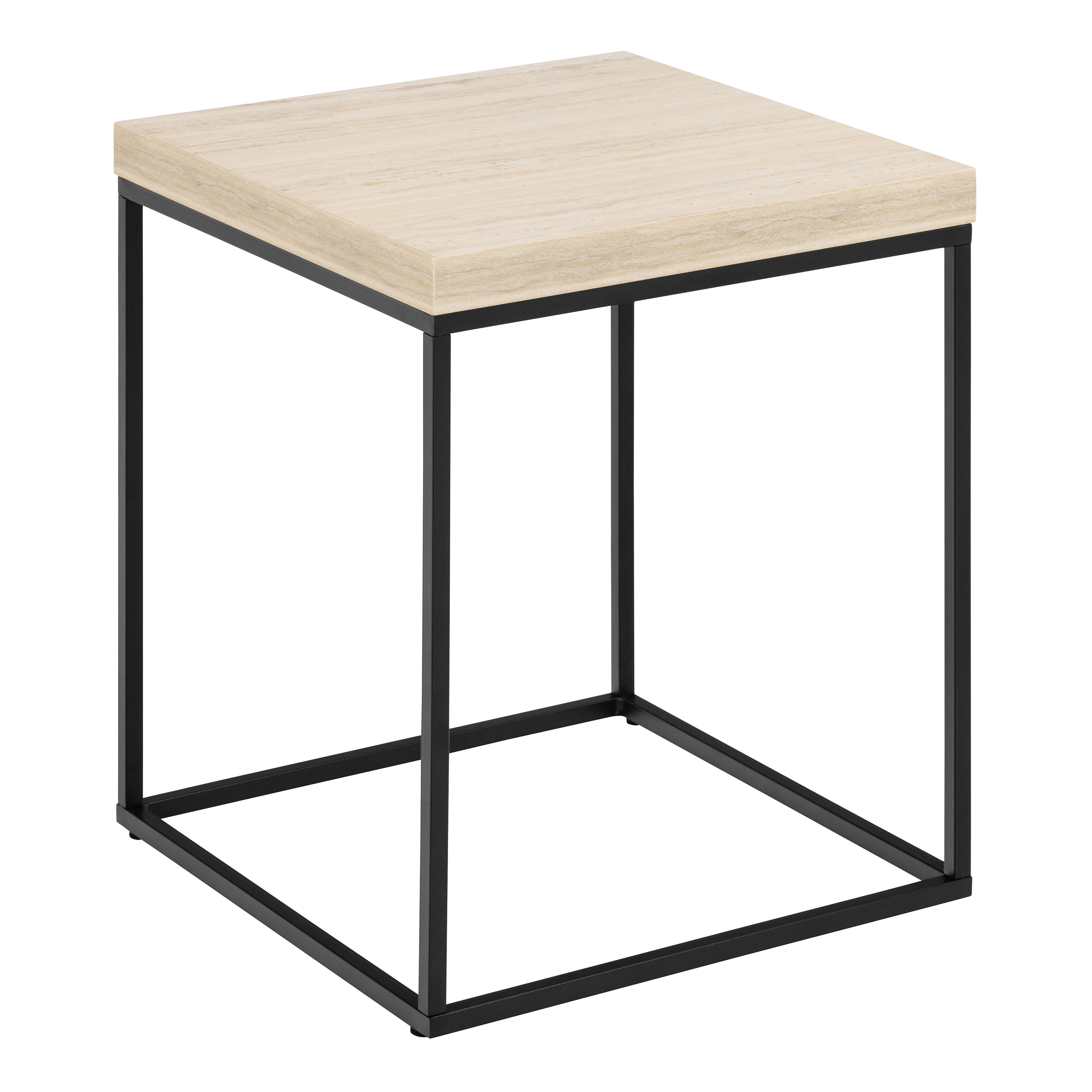 Barossa Coffee Table with Light Oak Top & Black Steel Base 40cm - Rosalind Collection
