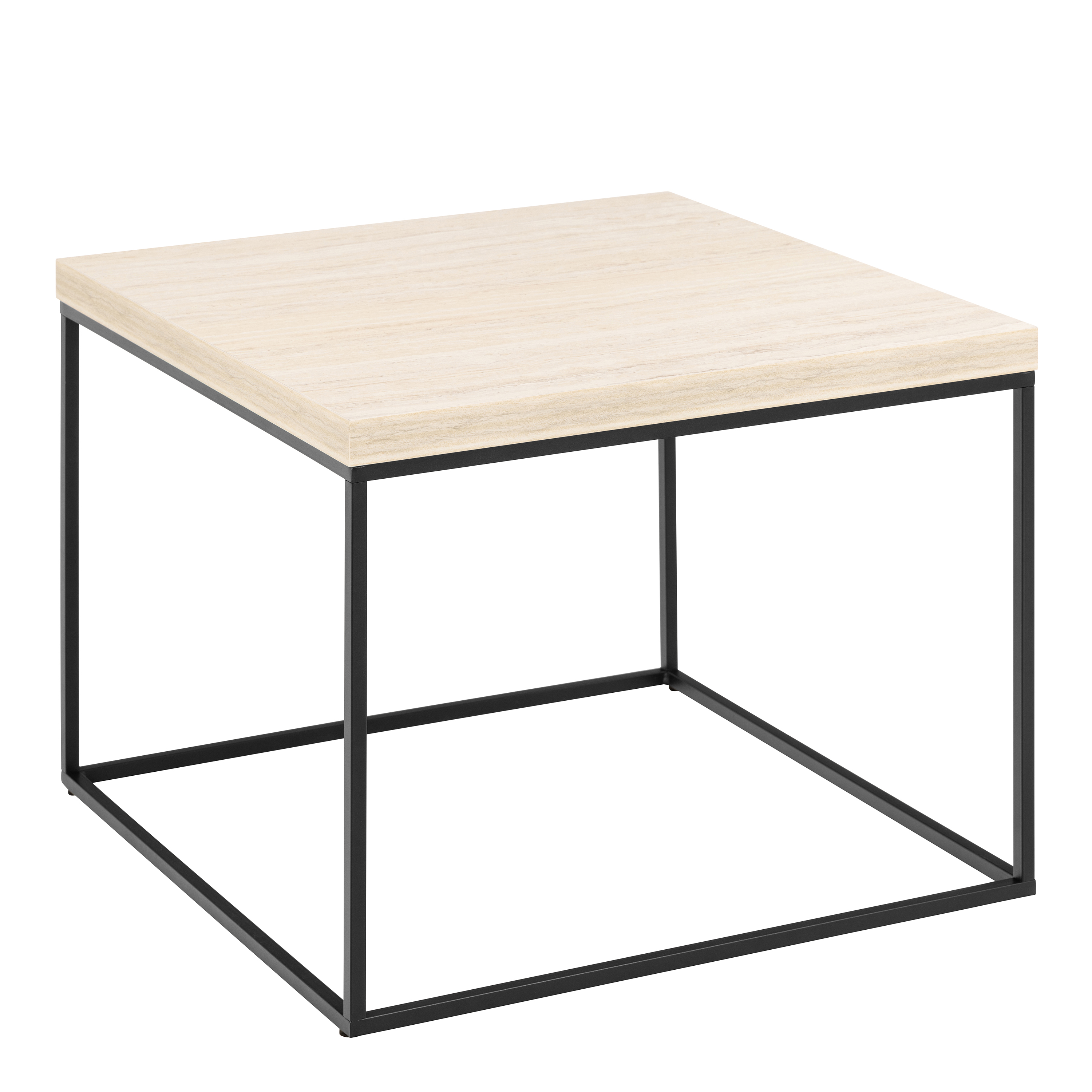 Barossa Coffee Table with Light Oak Top & Black Steel Base 60cm - Rosalind Collection