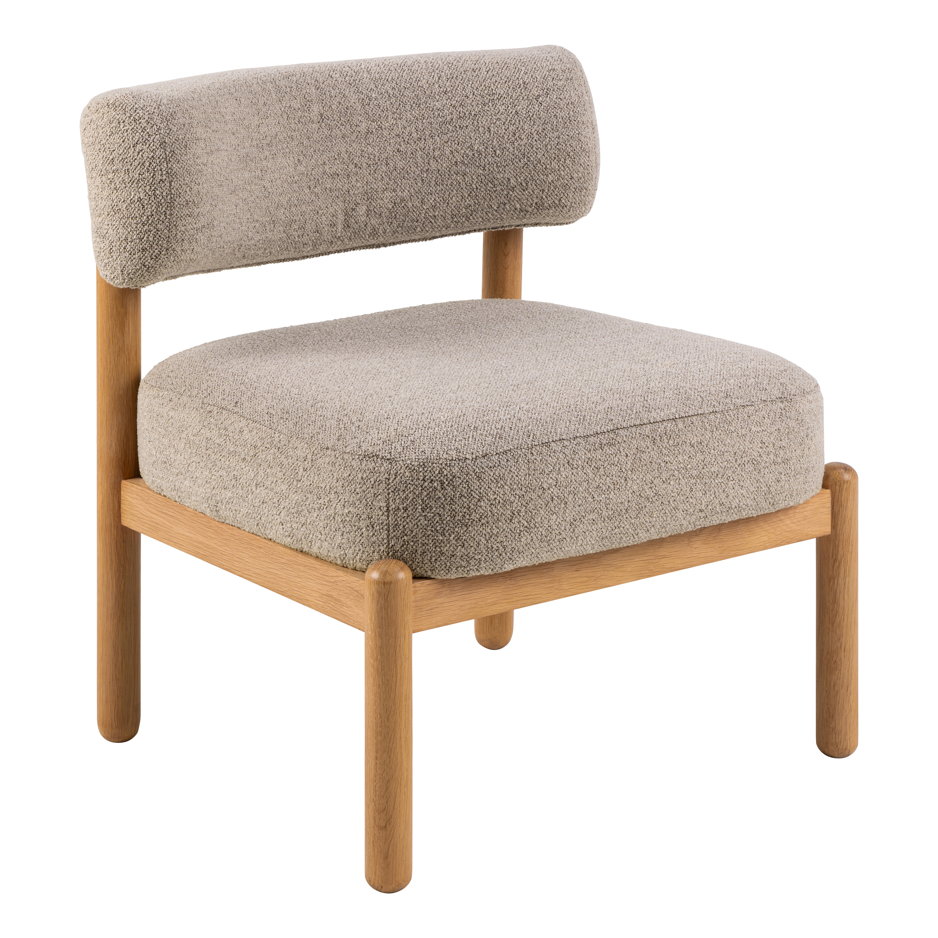 Lounge Chair - BURLEY Lounge Chair Beige and Oak 66.5cm - Rosalind Collection