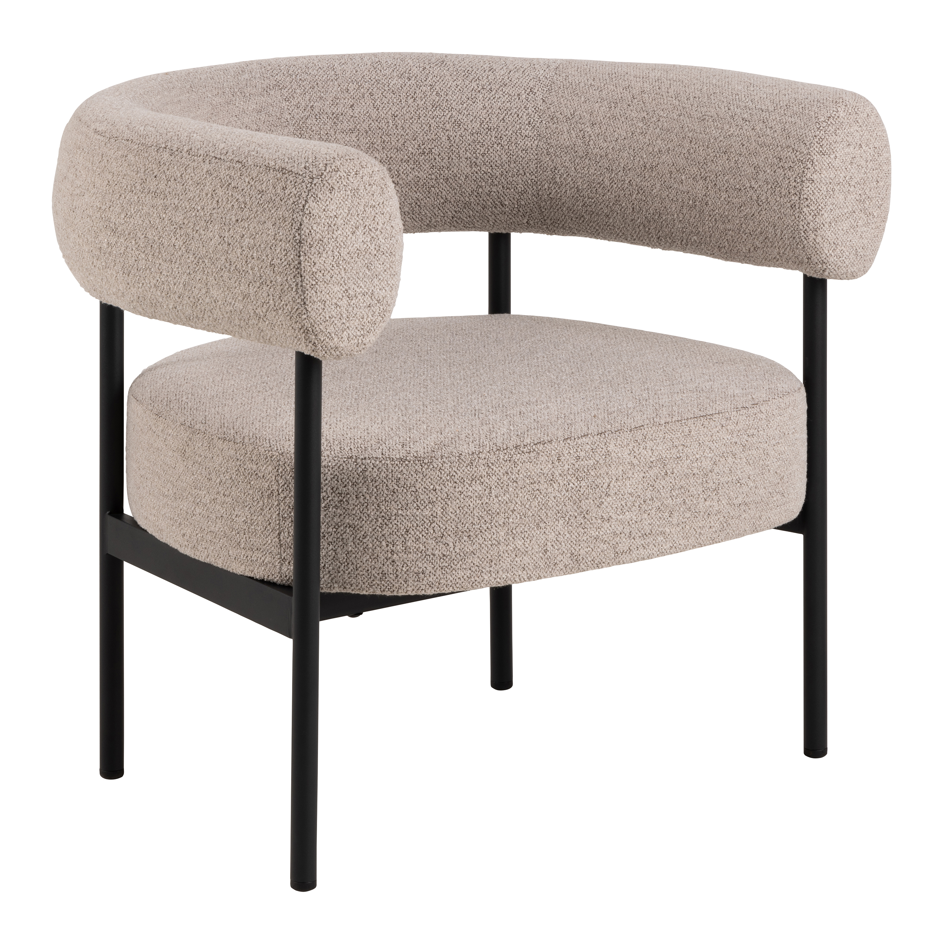 Oakfield lounge chair in Beige Fabic with Black Legs - Rosalind Collection