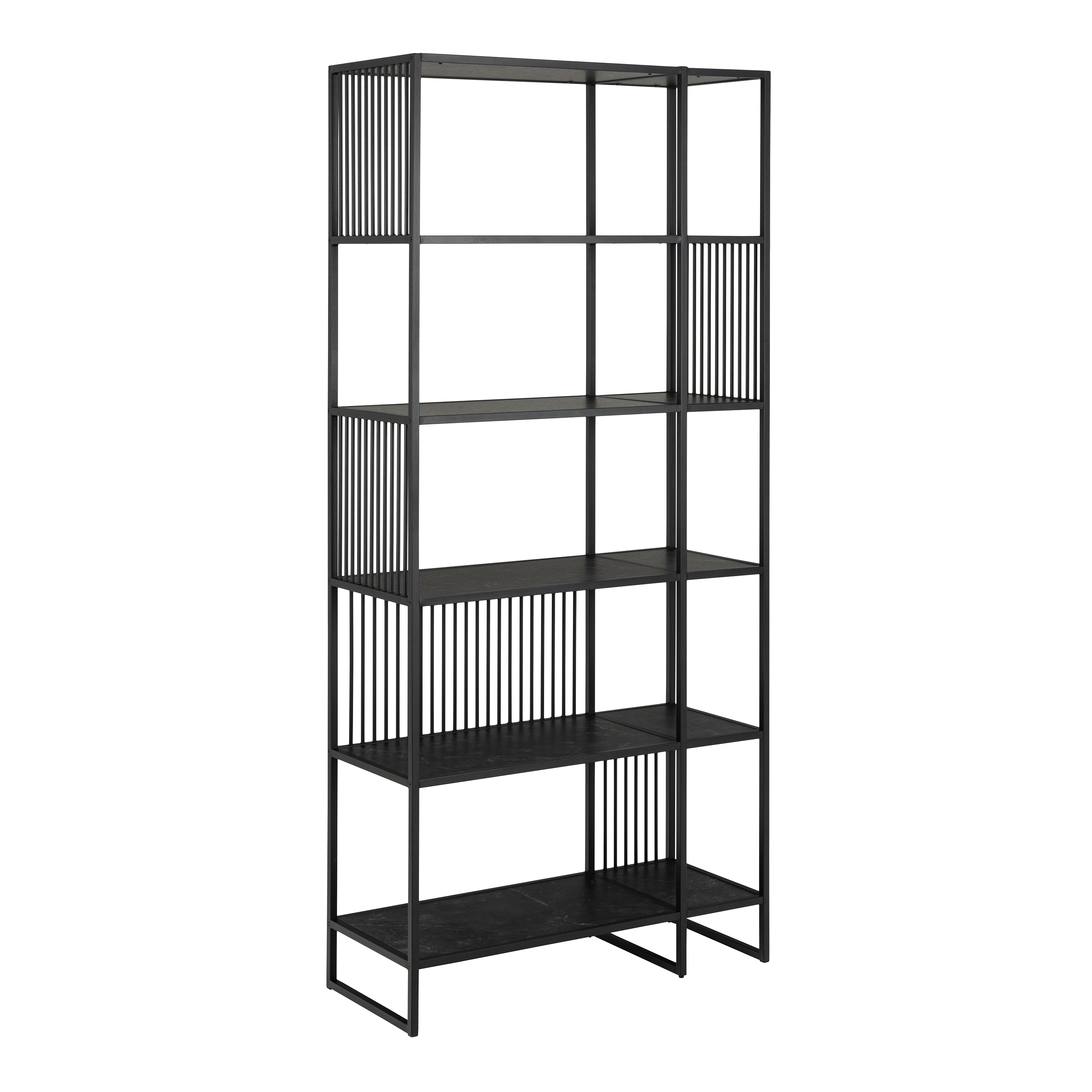 Strington Bookcase with 5 Shelves in Black - Rosalind Collection