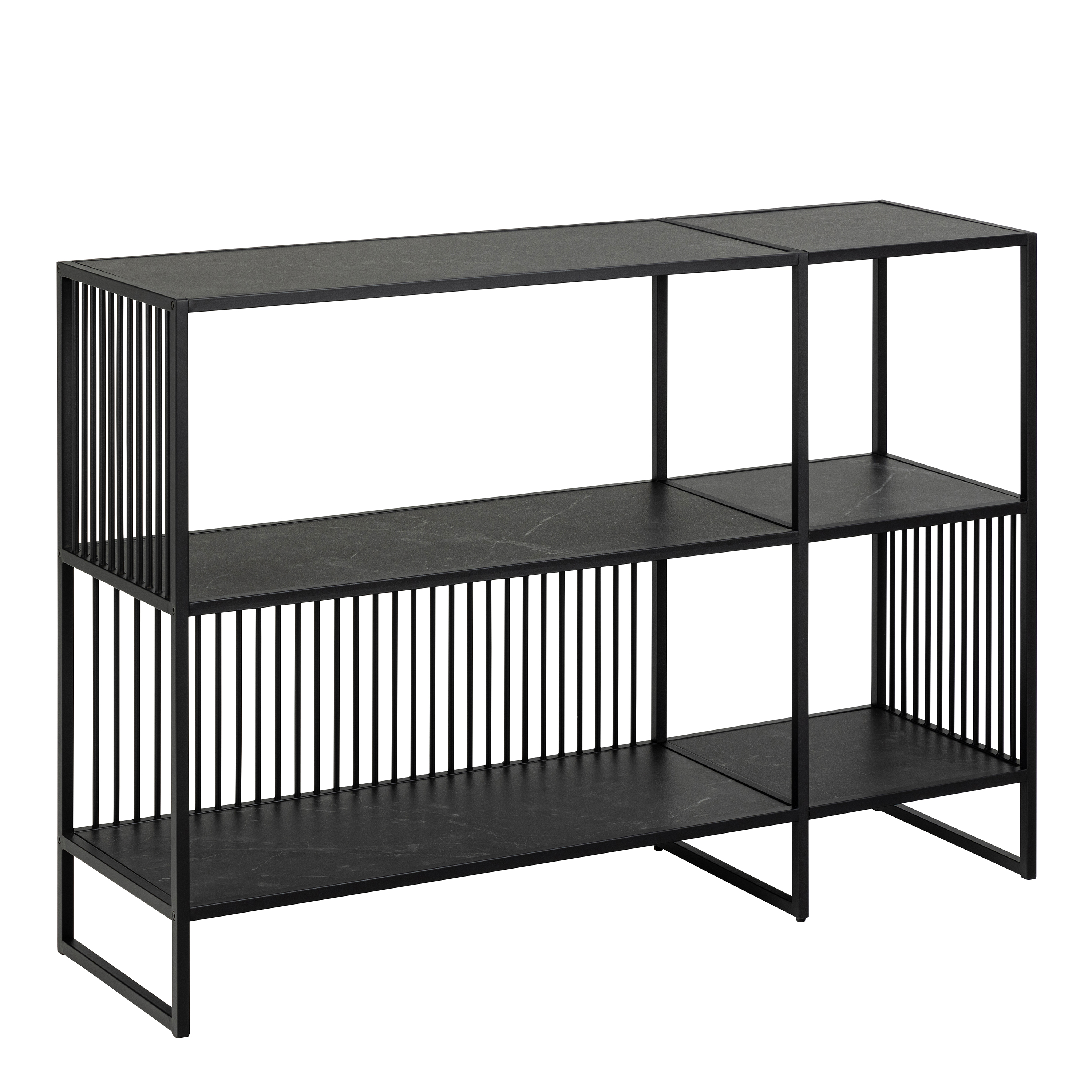 Strington Bookcase with 2 Shelves in Black - Rosalind Collection