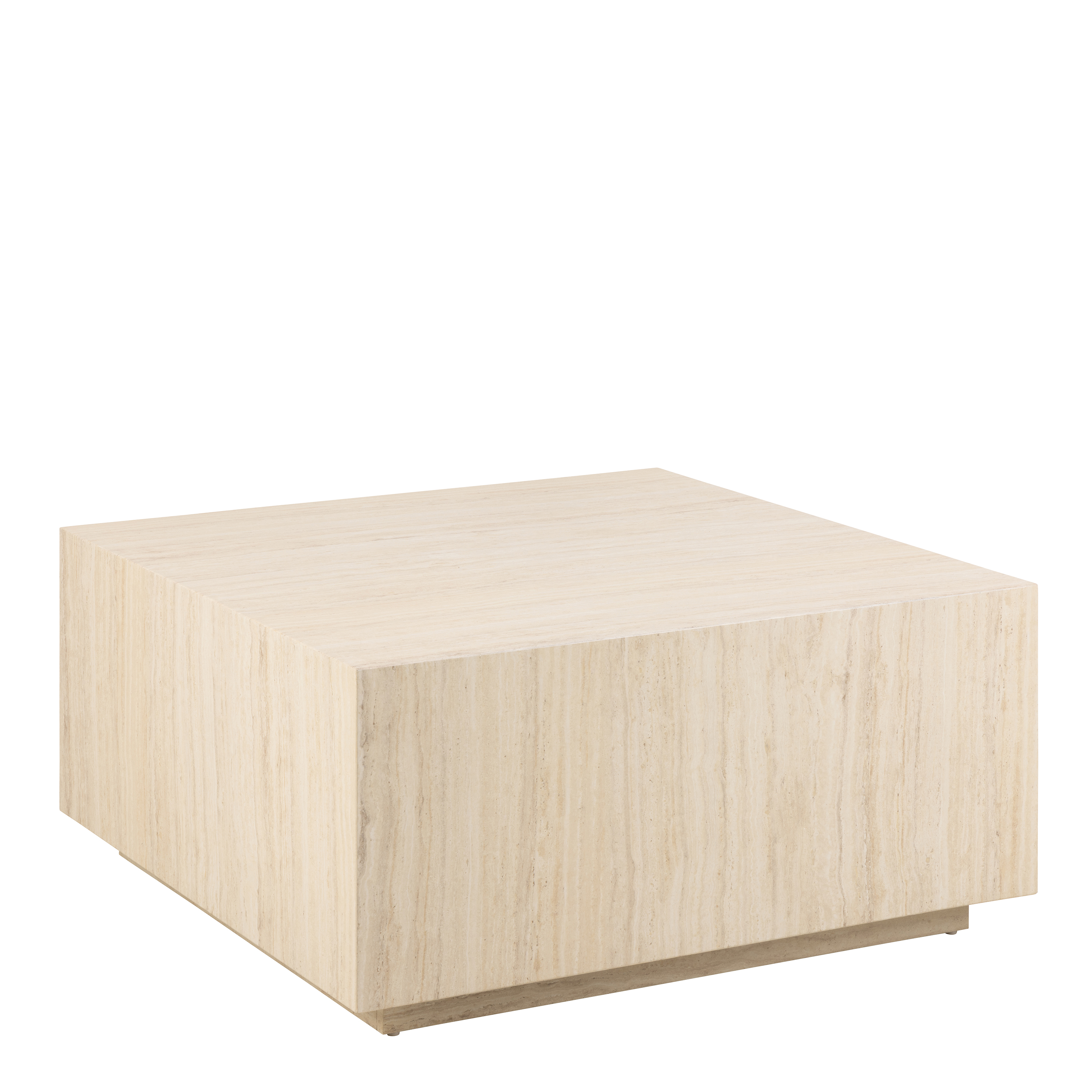 DISA Square Coffee Table in Light Travertine Effect 90x90x42cm - Rosalind Collection