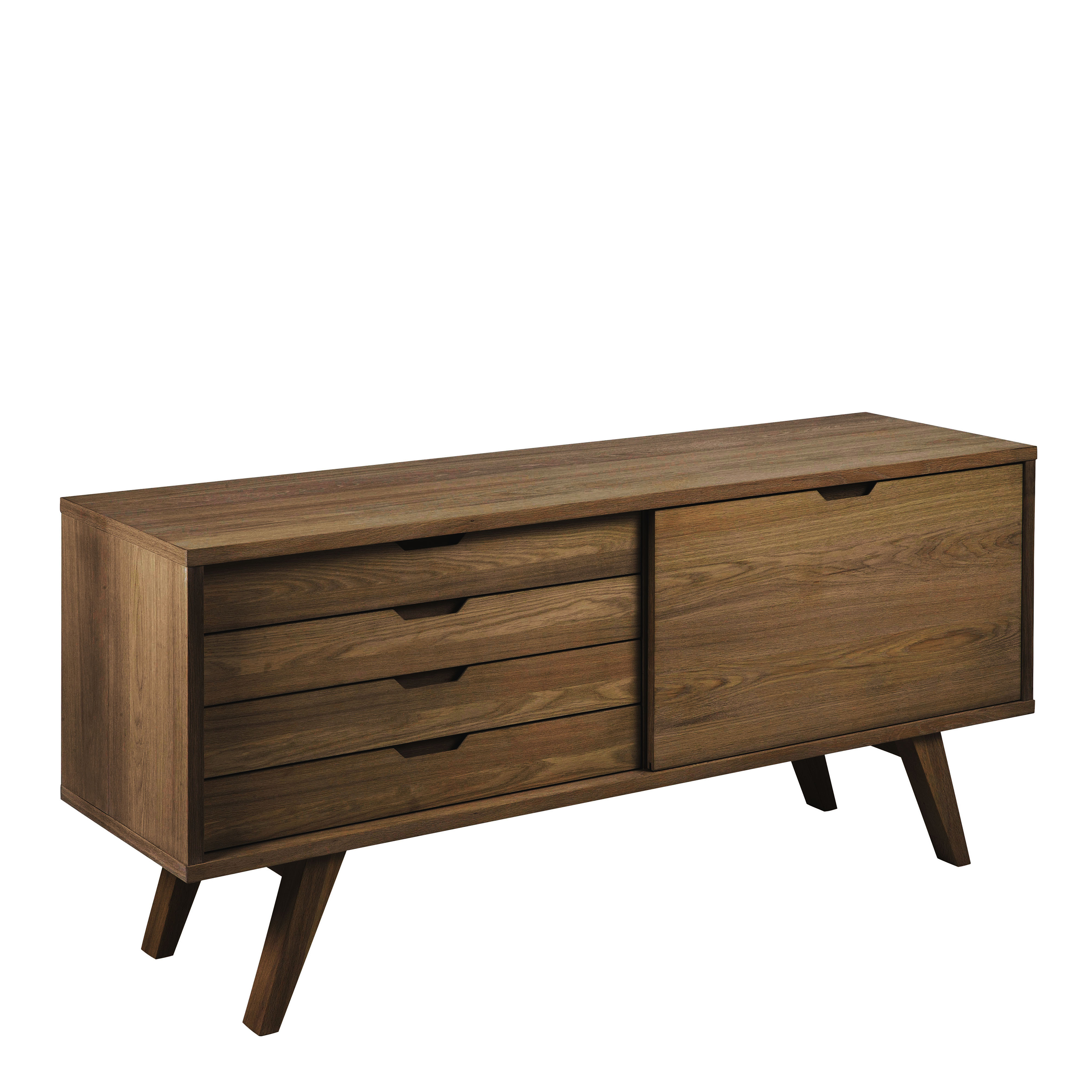 Sideboard - ALINE 4 Drawer Sideboard Smoked Oak 160cm - Rosalind Collection