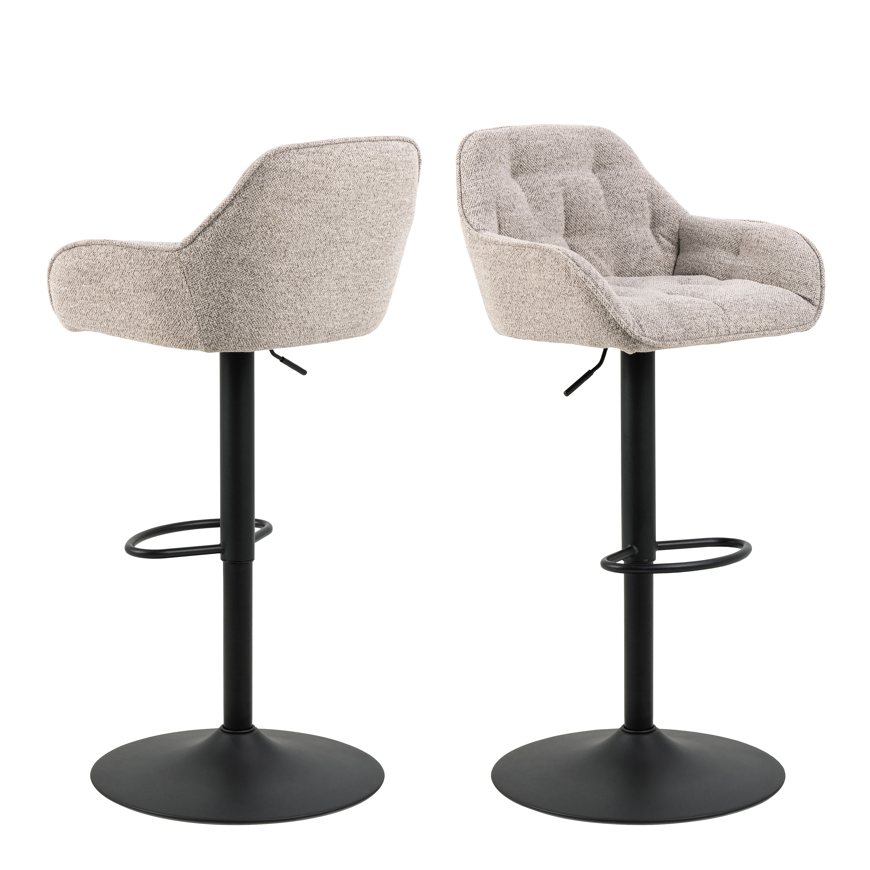 Bar Stool - BROOKE Swivel Bar Stool Height Ajustable Monza Beige 52cm - Rosalind Collection