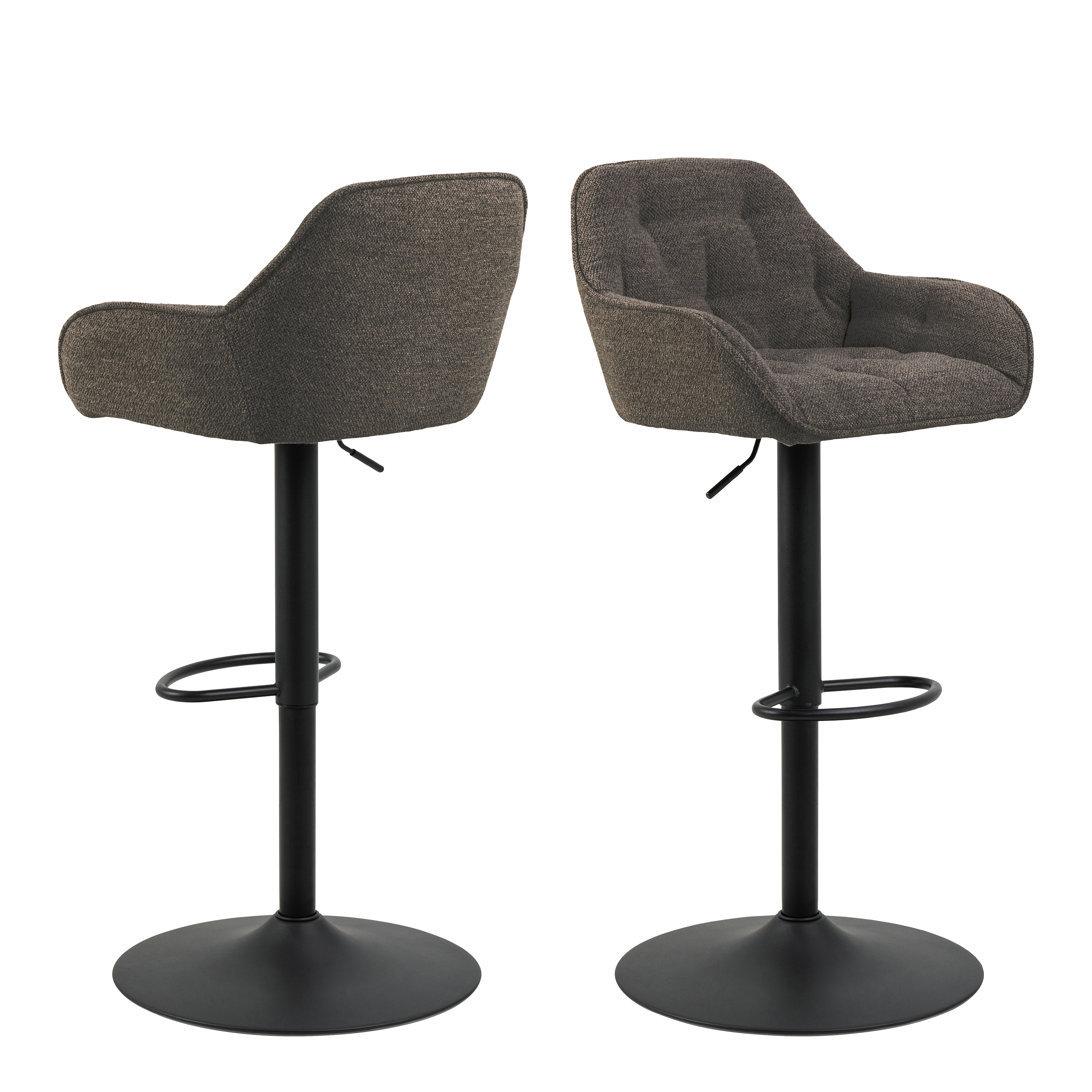 Bar Stool - BROOKE Swivel Bar Stool Height Ajustable Taupe 52cm - Rosalind Collection