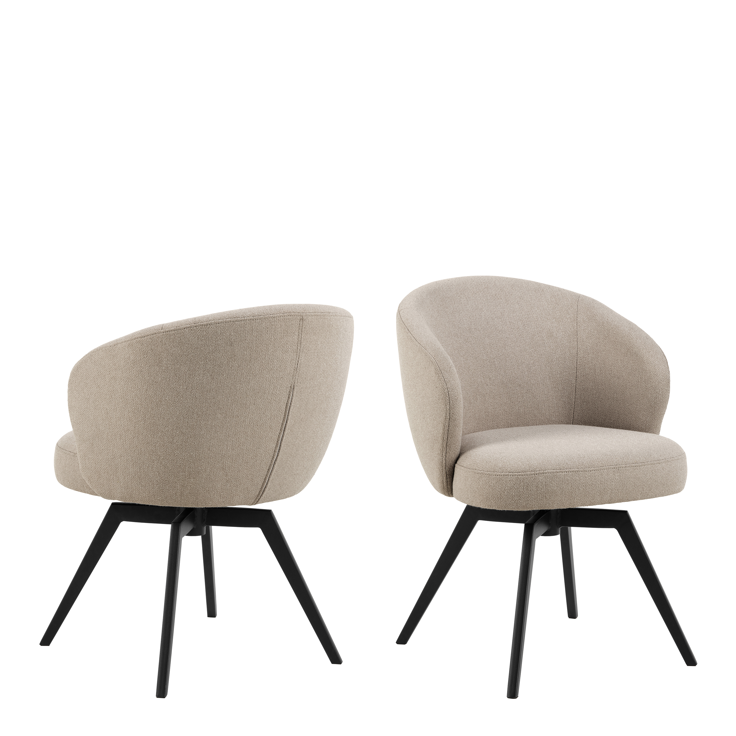 Dining Chair - DARLENE Dining Chair with Armrest and Swivel Function Beige 58.5cm - Rosalind Collection