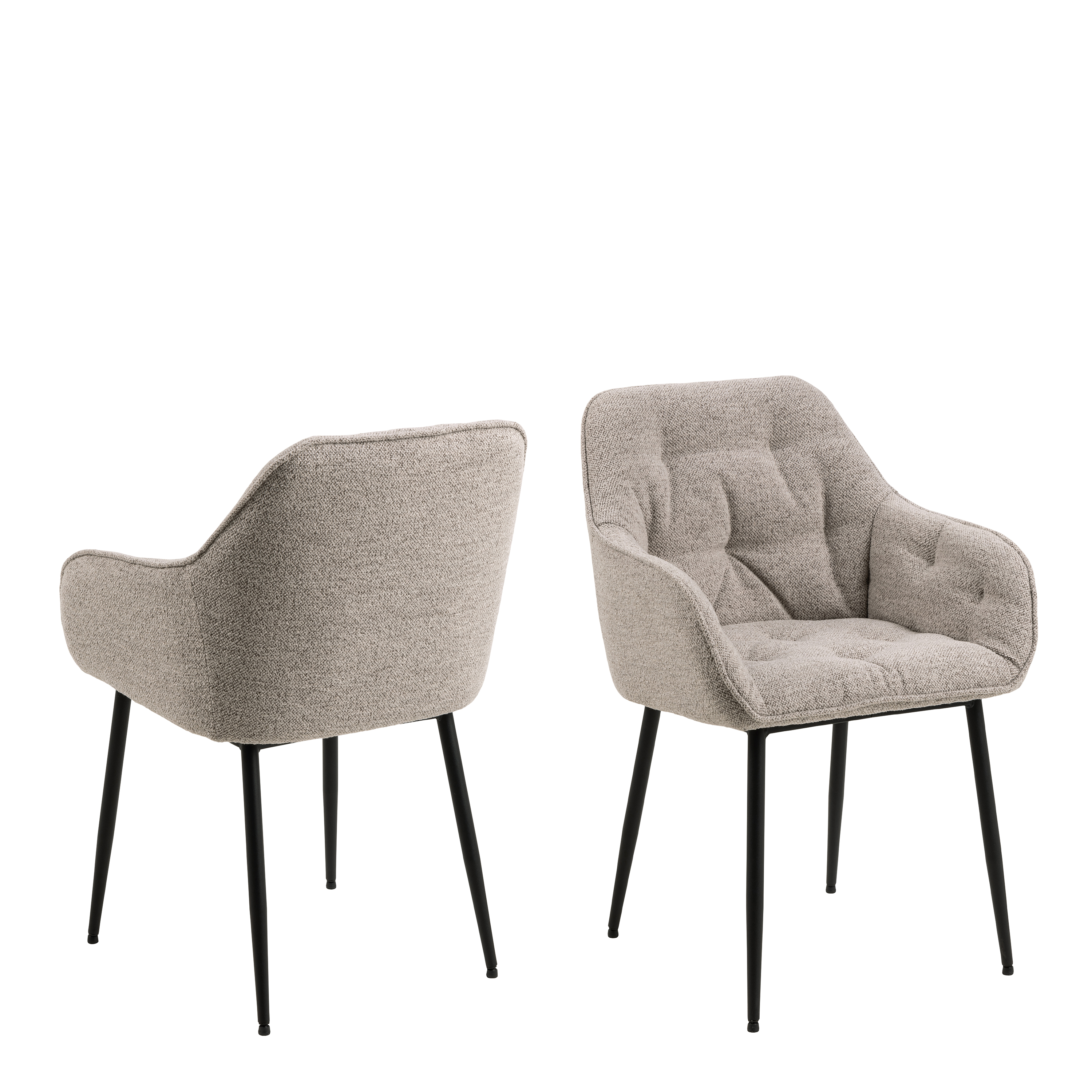 Dining Chair - BROOKE Dining Chair with Armrest Beige 58cm - Rosalind Collection