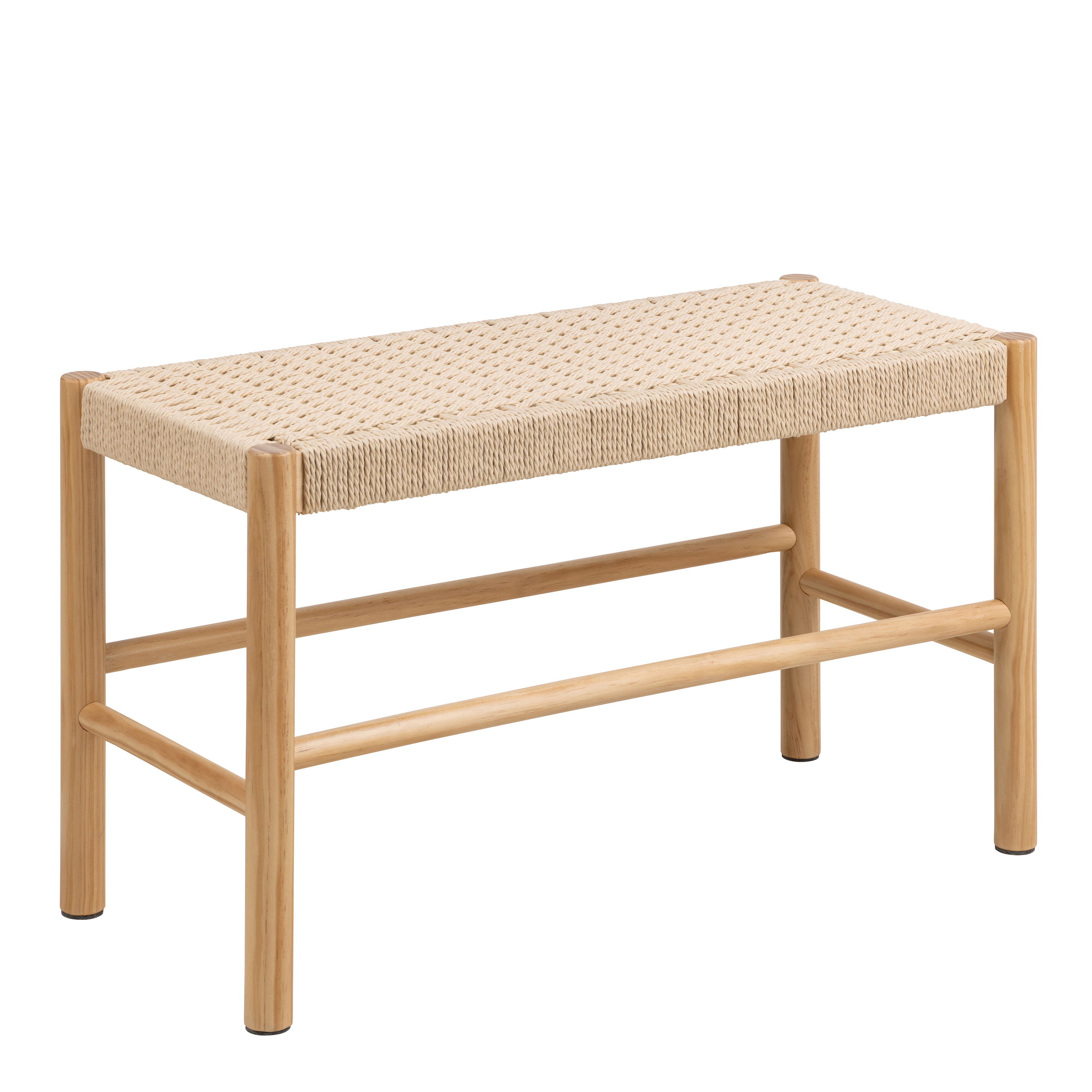 ALSVIN Weaved Bench in Off White - Rosalind Collection