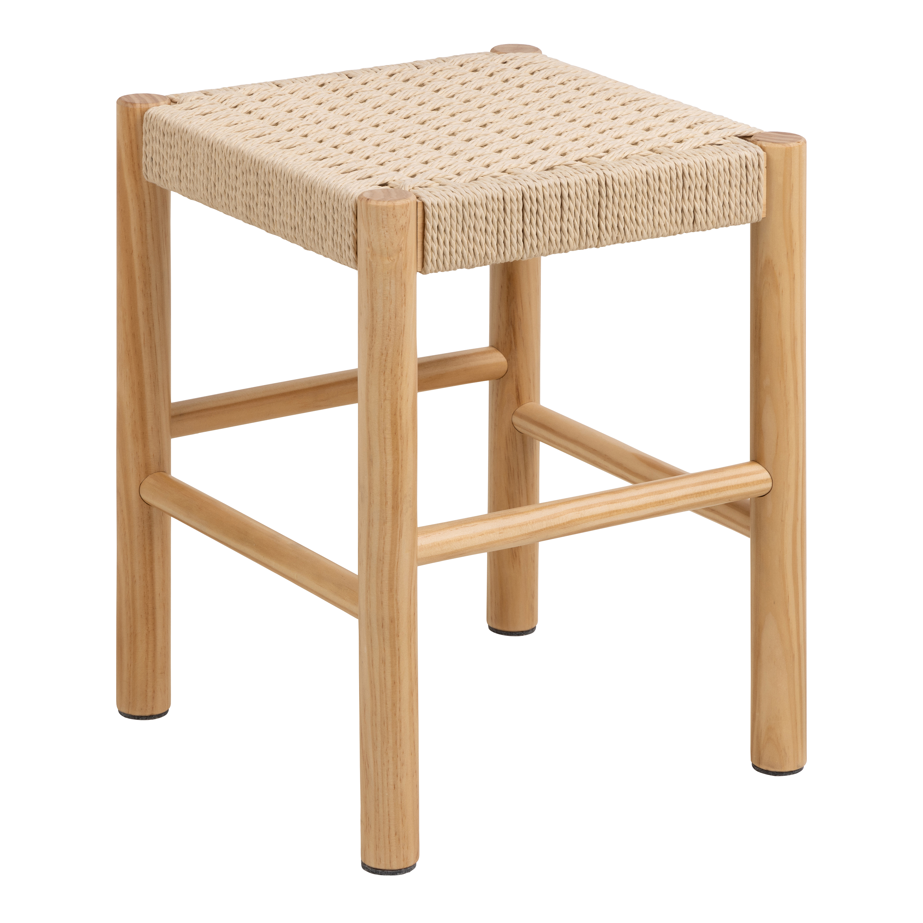 ALSVIN Weaved Stool in Off White - Rosalind Collection
