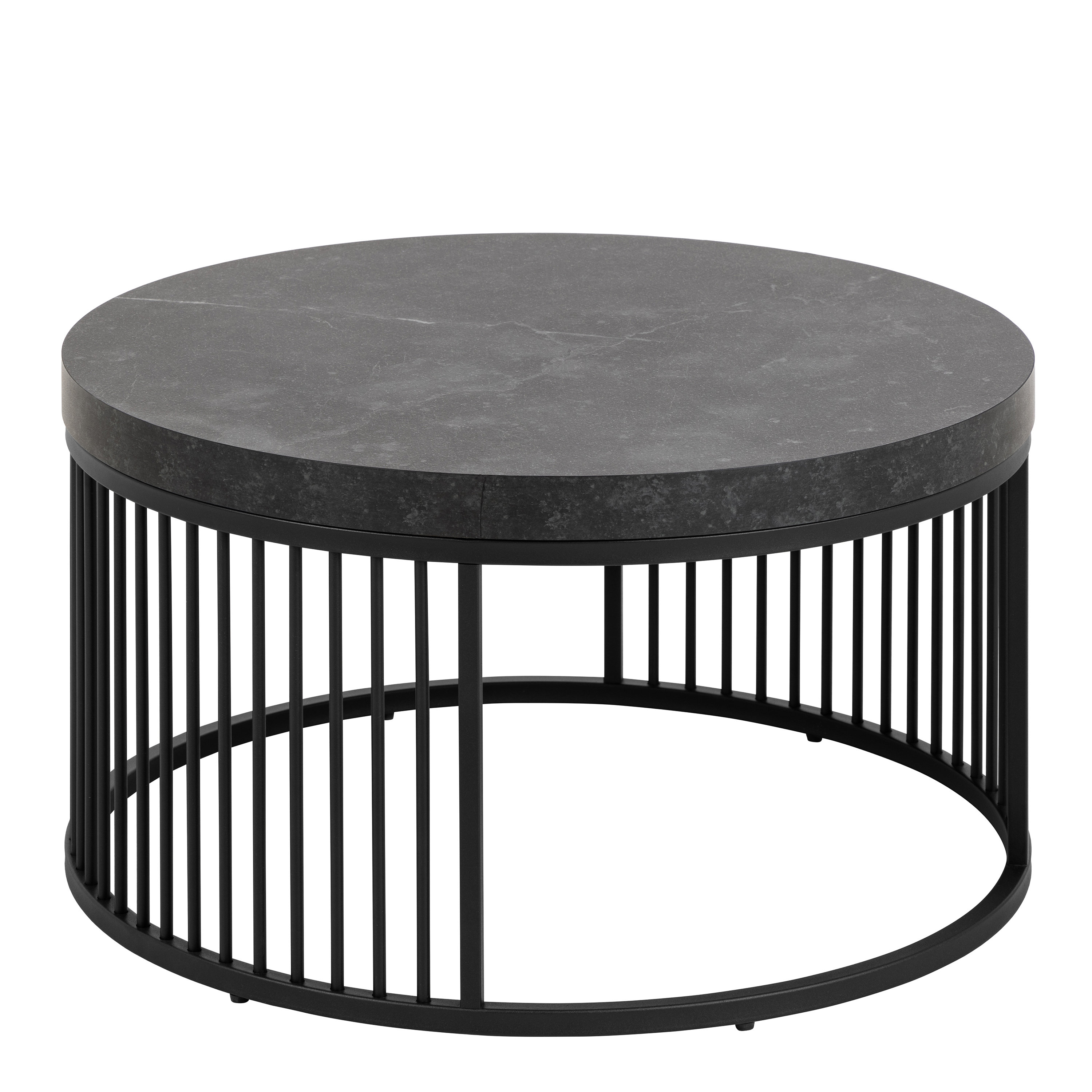 CRAVETH Round Coffee Table in Matt Black - Rosalind Collection
