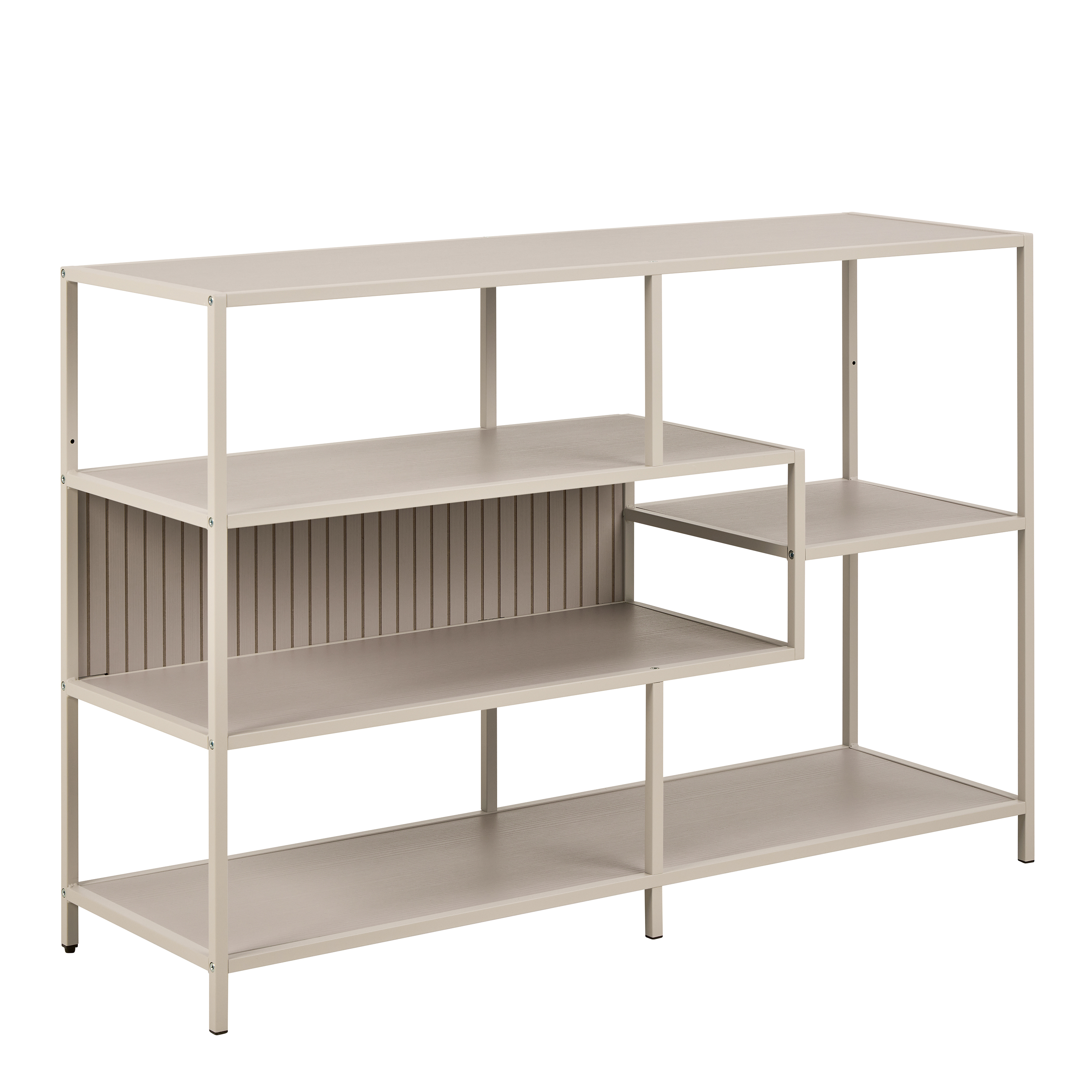 SAM Wide Grey Steel Bookcase With 4 Grey Melamine Shelves - Rosalind Collection