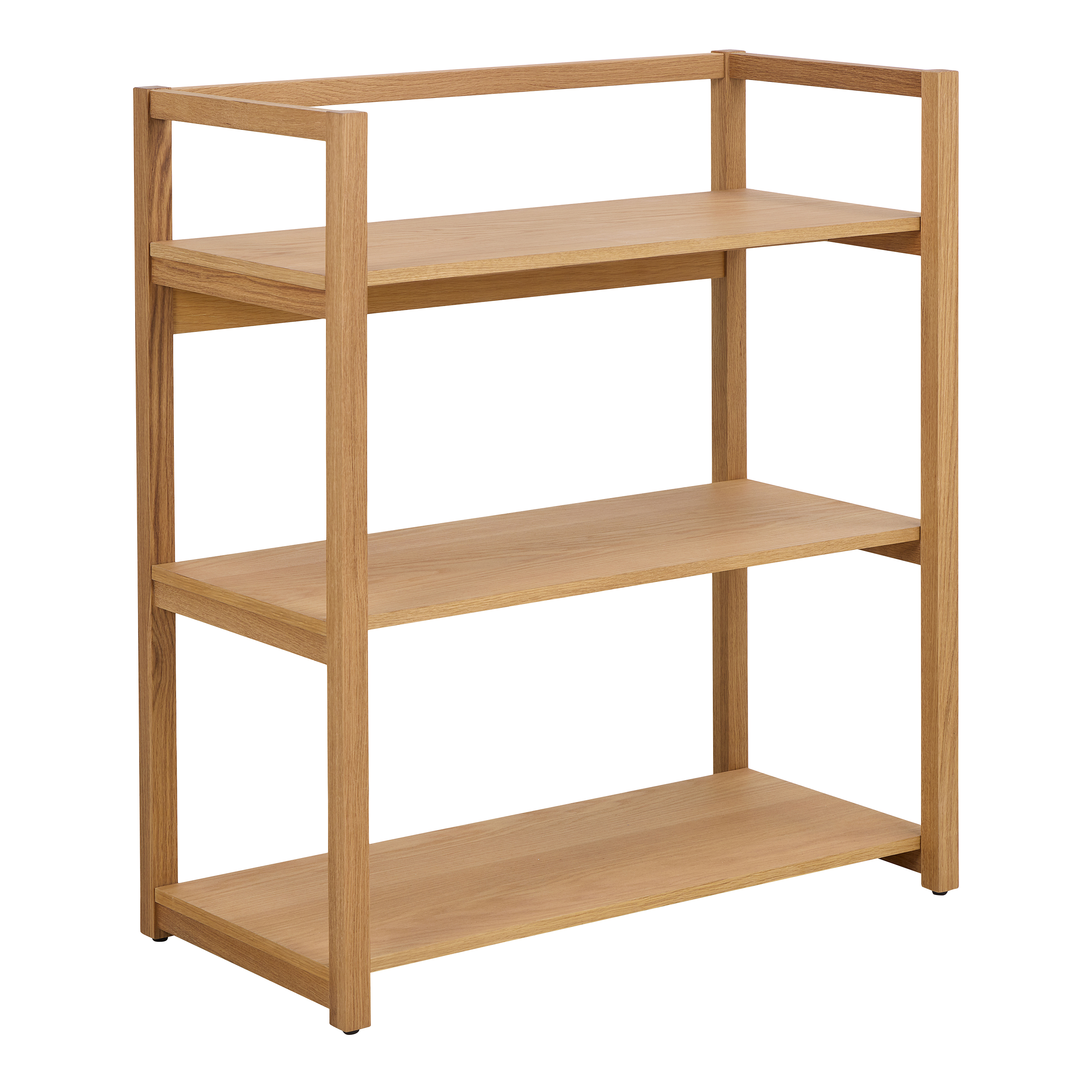 LIORA Rectangular Bookcase With 3 Shelves in Oak - Rosalind Collection
