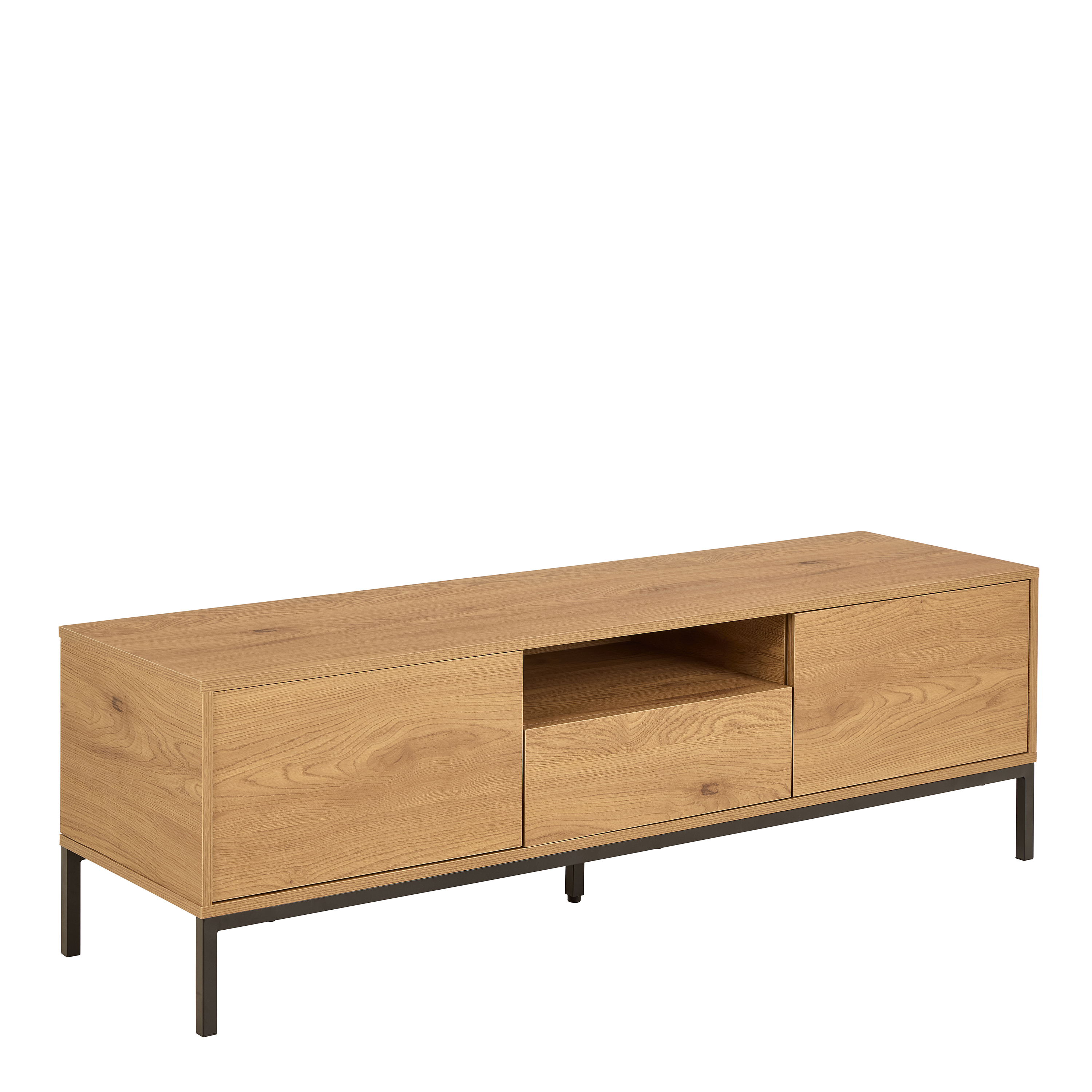 SAM TV Unit 2 Doors 1 Drawer in Matt Wild Oak - Rosalind Collection