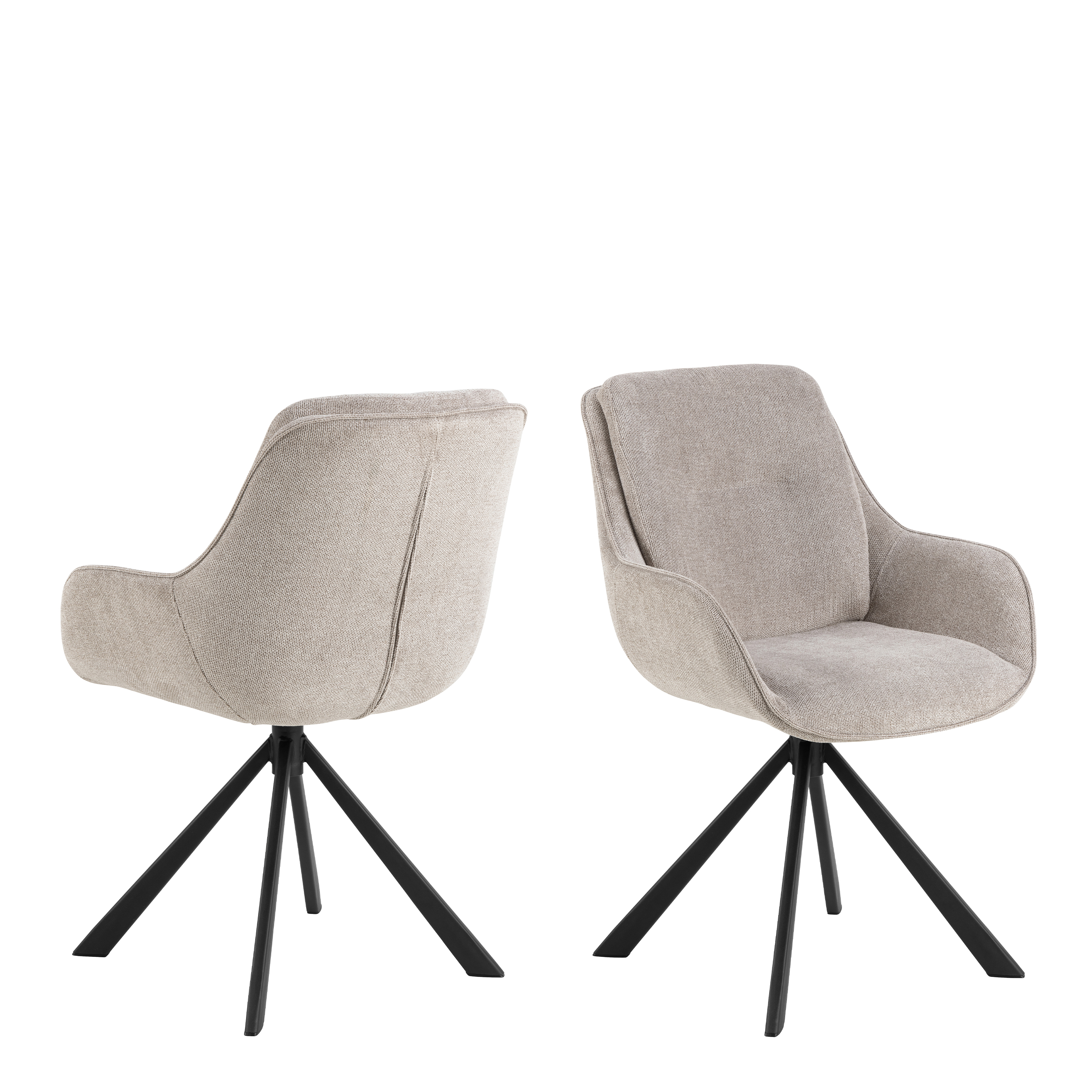 COSTA Swivel Dining Chair in Sand Set of 2 - Rosalind Collection