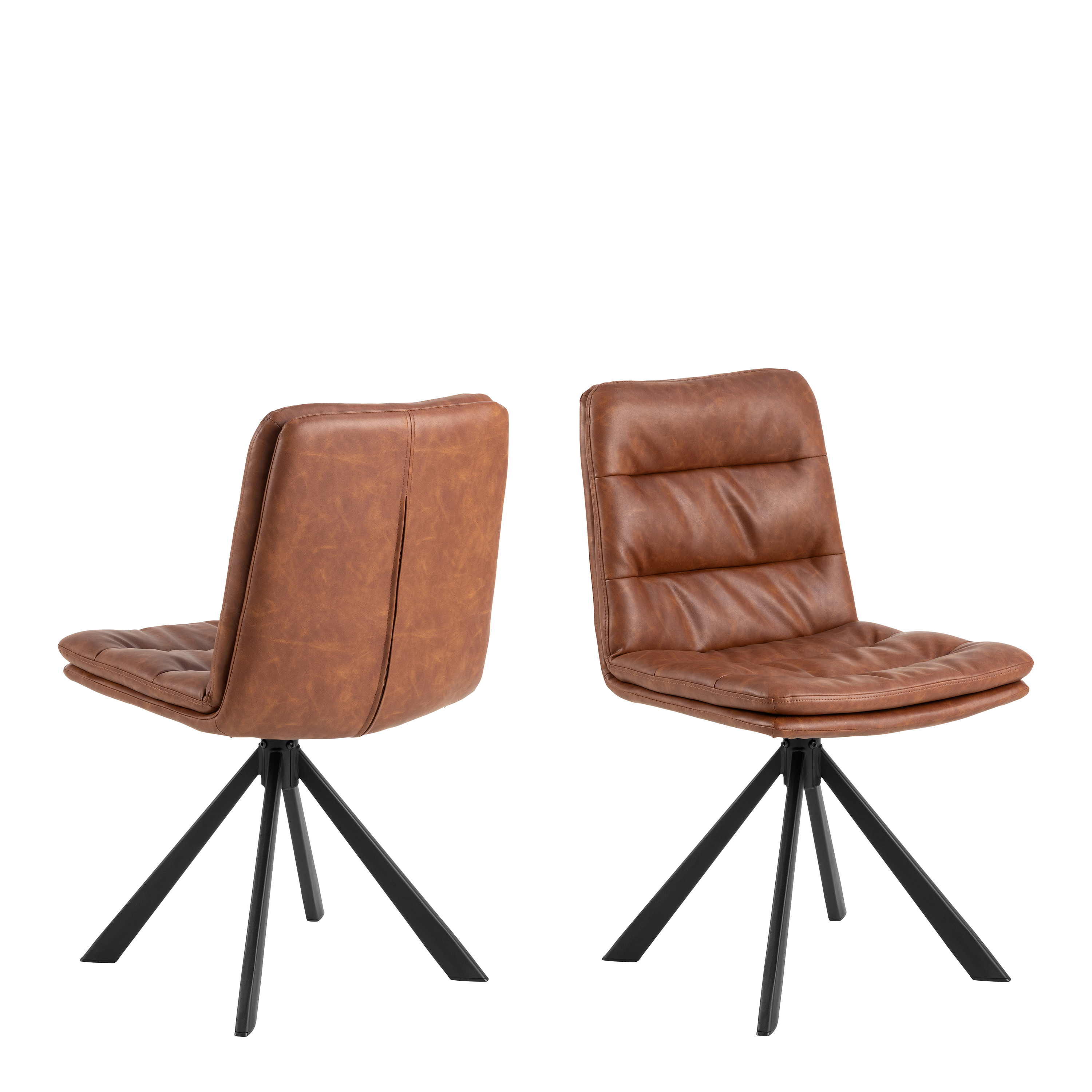 DOSA Brandy PU Swivel Dining Chair Set of 2 - Rosalind Collection