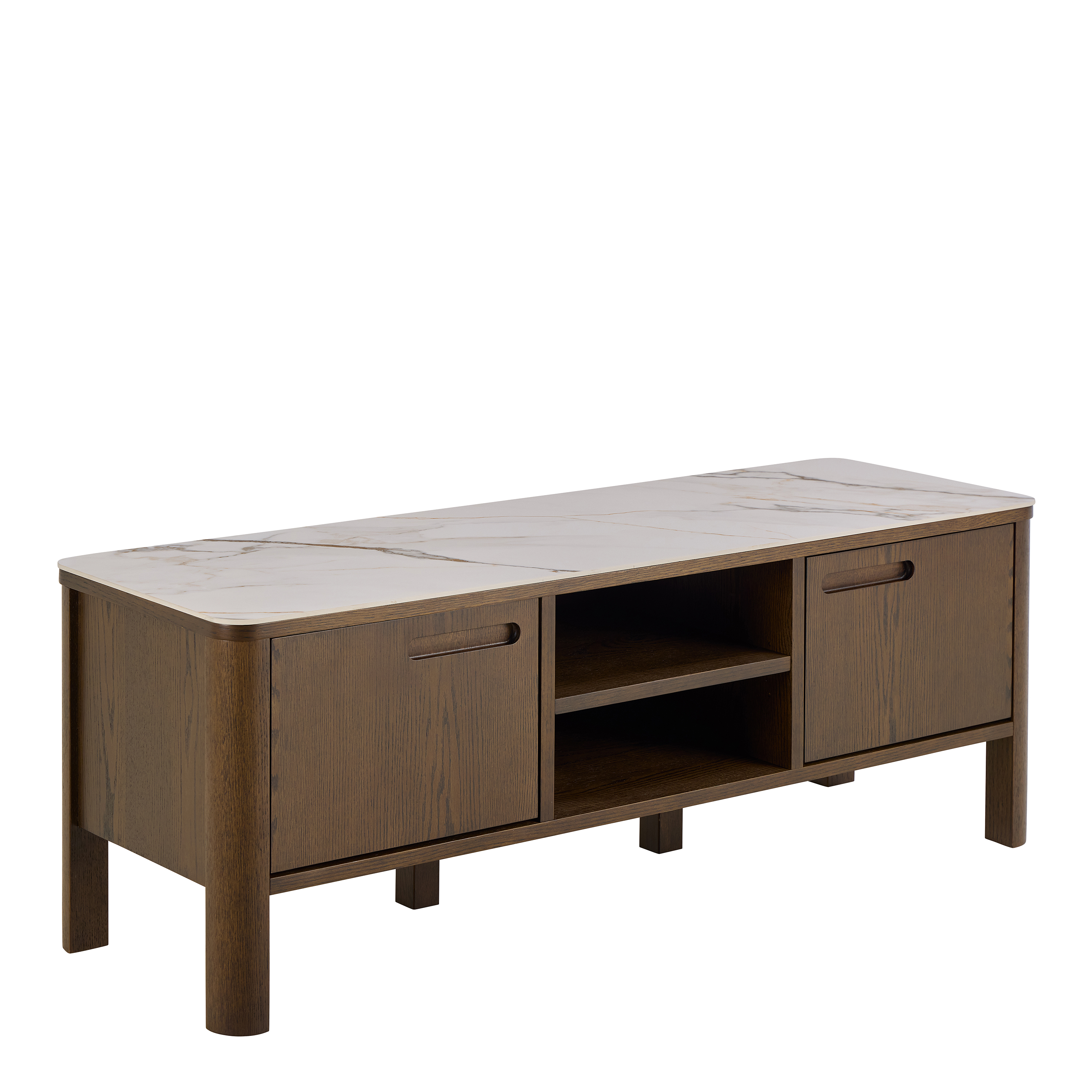 SOUTHA TV Unit 2 Doors 1 Shelf in Ceramic Cream - Rosalind Collection