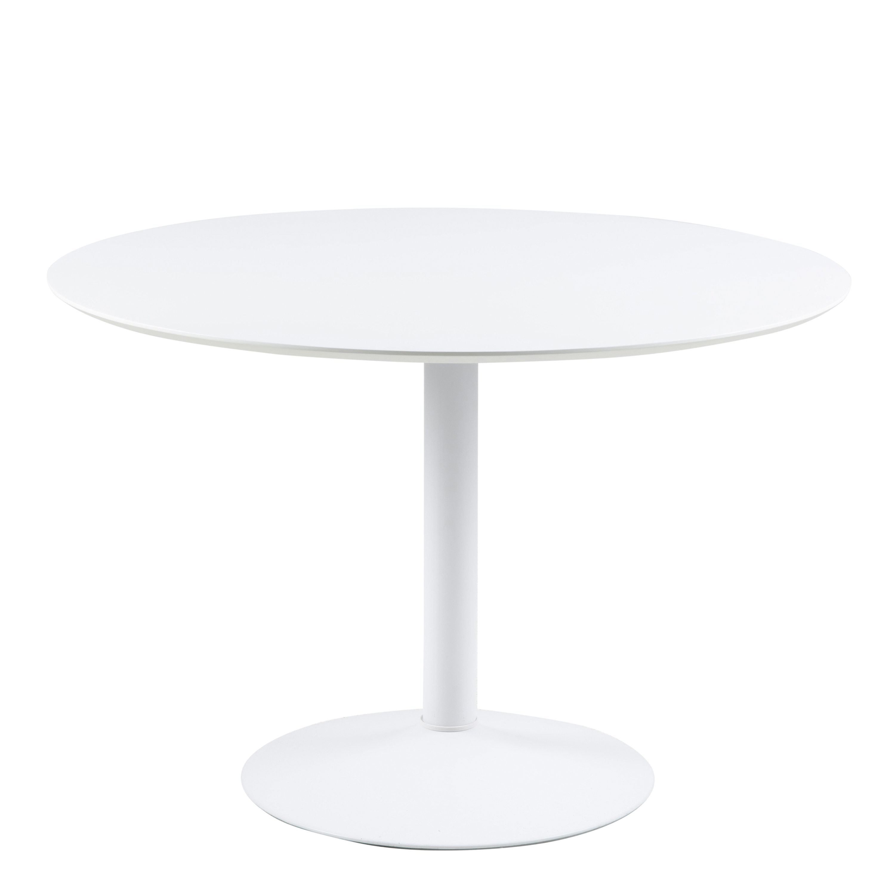 Ibiza Round Dining Table with White Top and White Base - Rosalind Collection