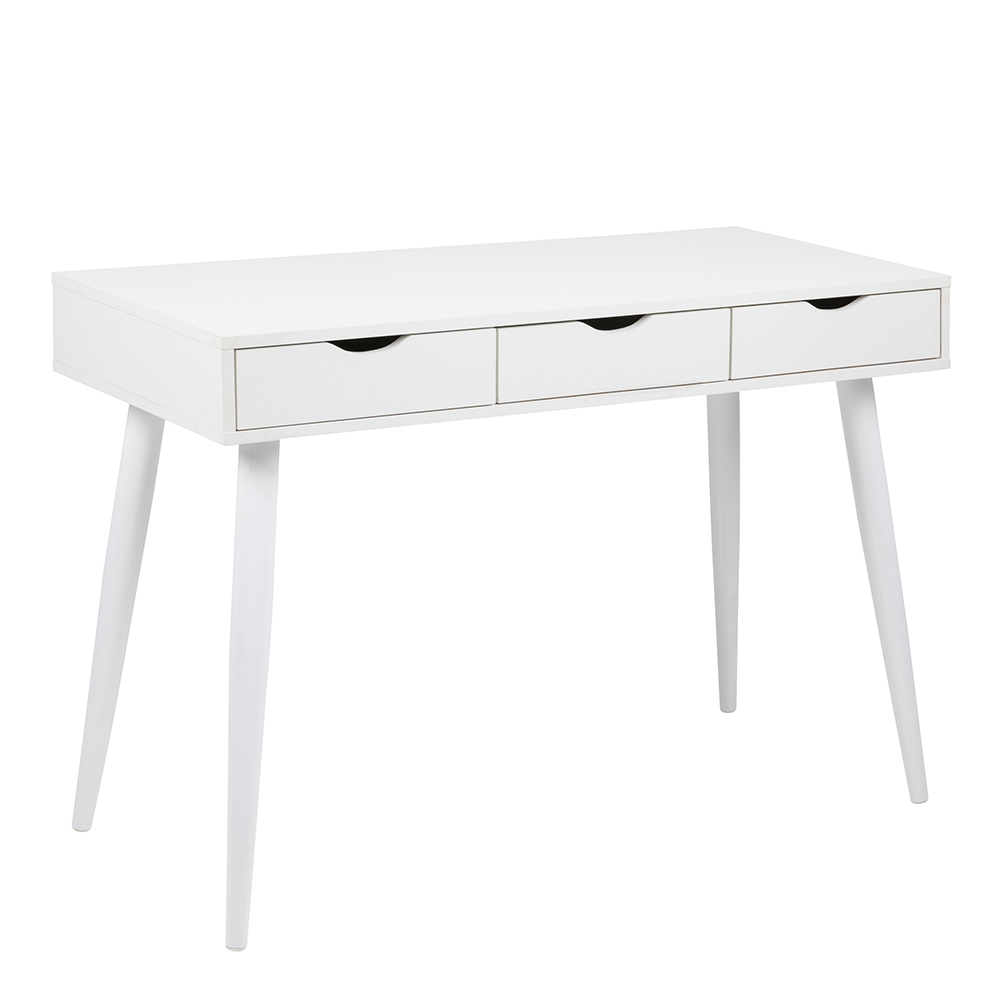 Neptun 3 Drawer Office Desk in White - Rosalind Collection