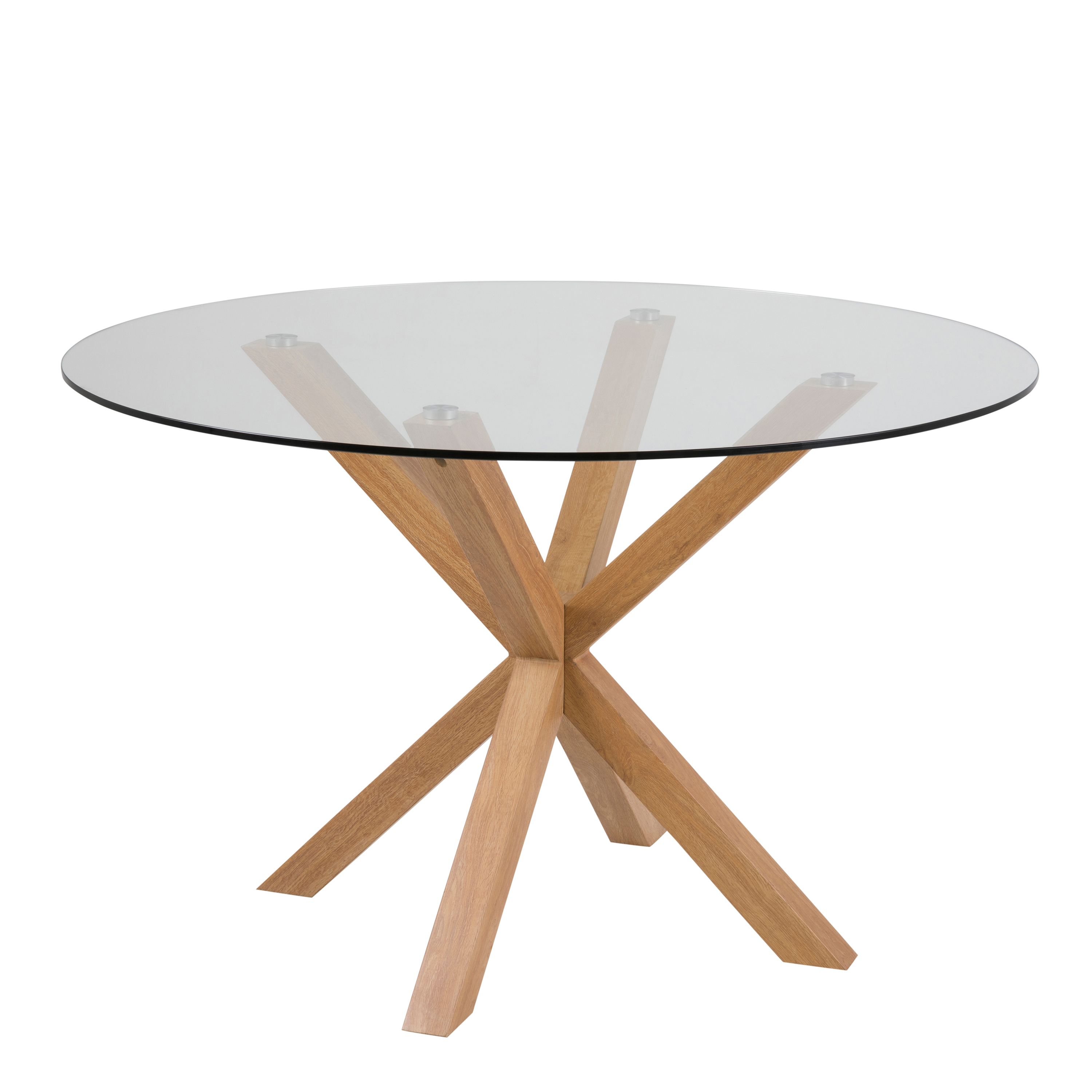 Heaven Round Dining Table with Glass Top 119x75.5cm - Rosalind Collection