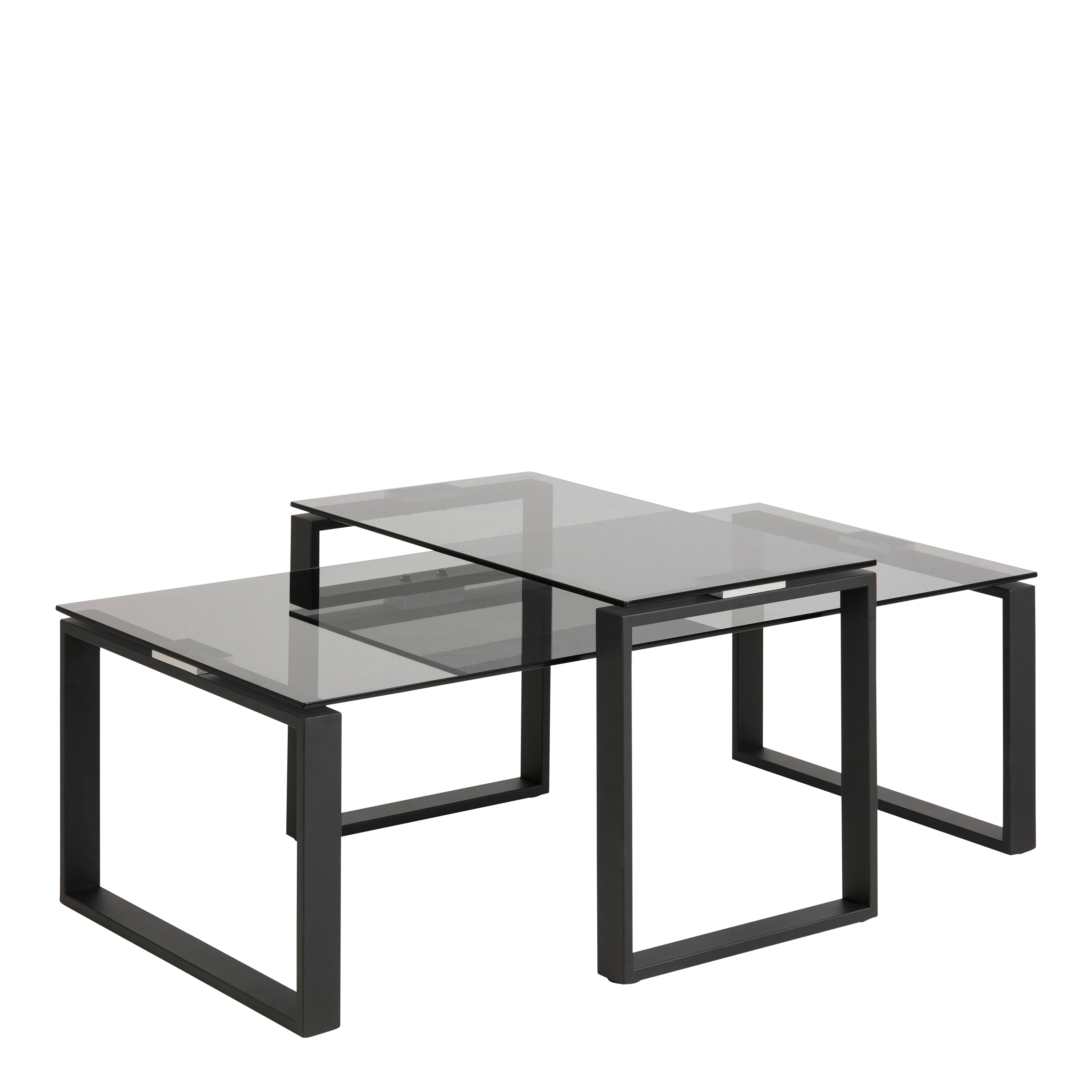 Katrine Coffee Table Set with Smoked Glass Top - Rosalind Collection