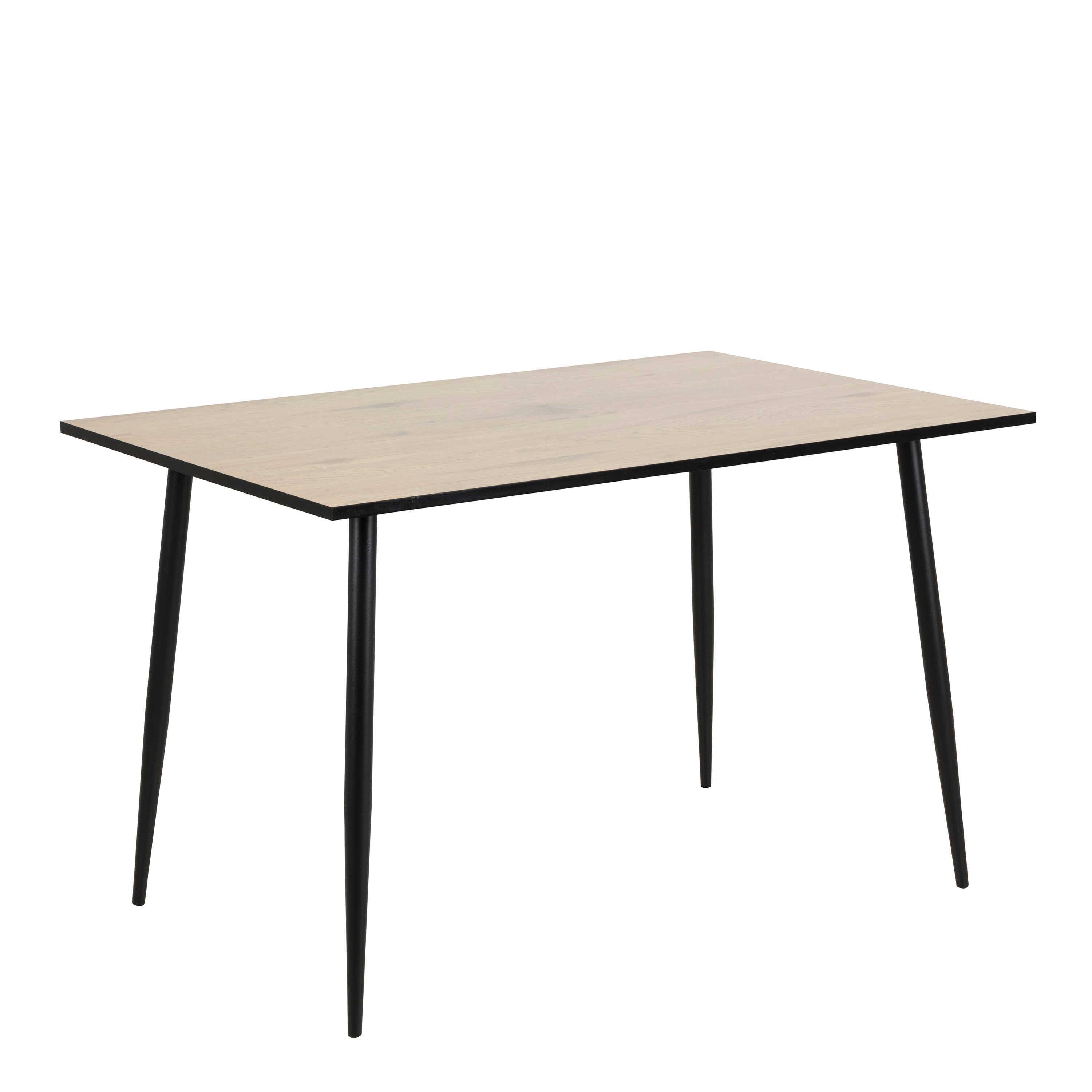 Wilma Dining Table with White Oak Top & Black Legs - Rosalind Collection