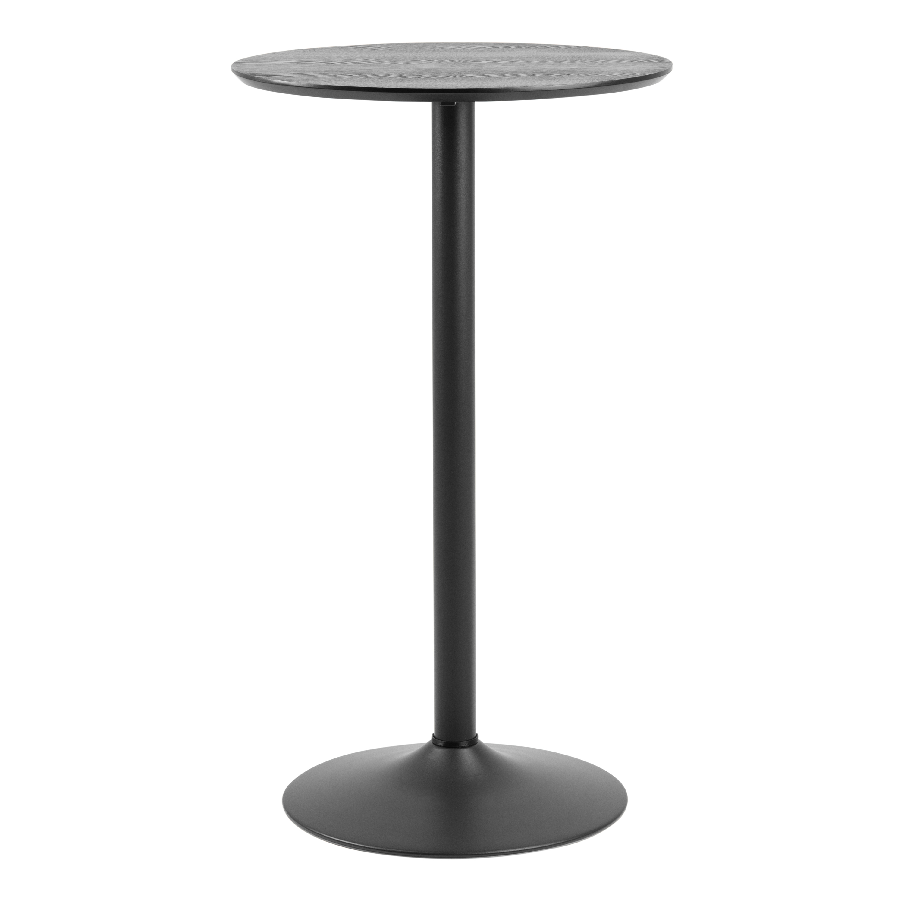 Ibiza Tall Round Bar Table with Black Ash Top and Matt Black Base - Rosalind Collection