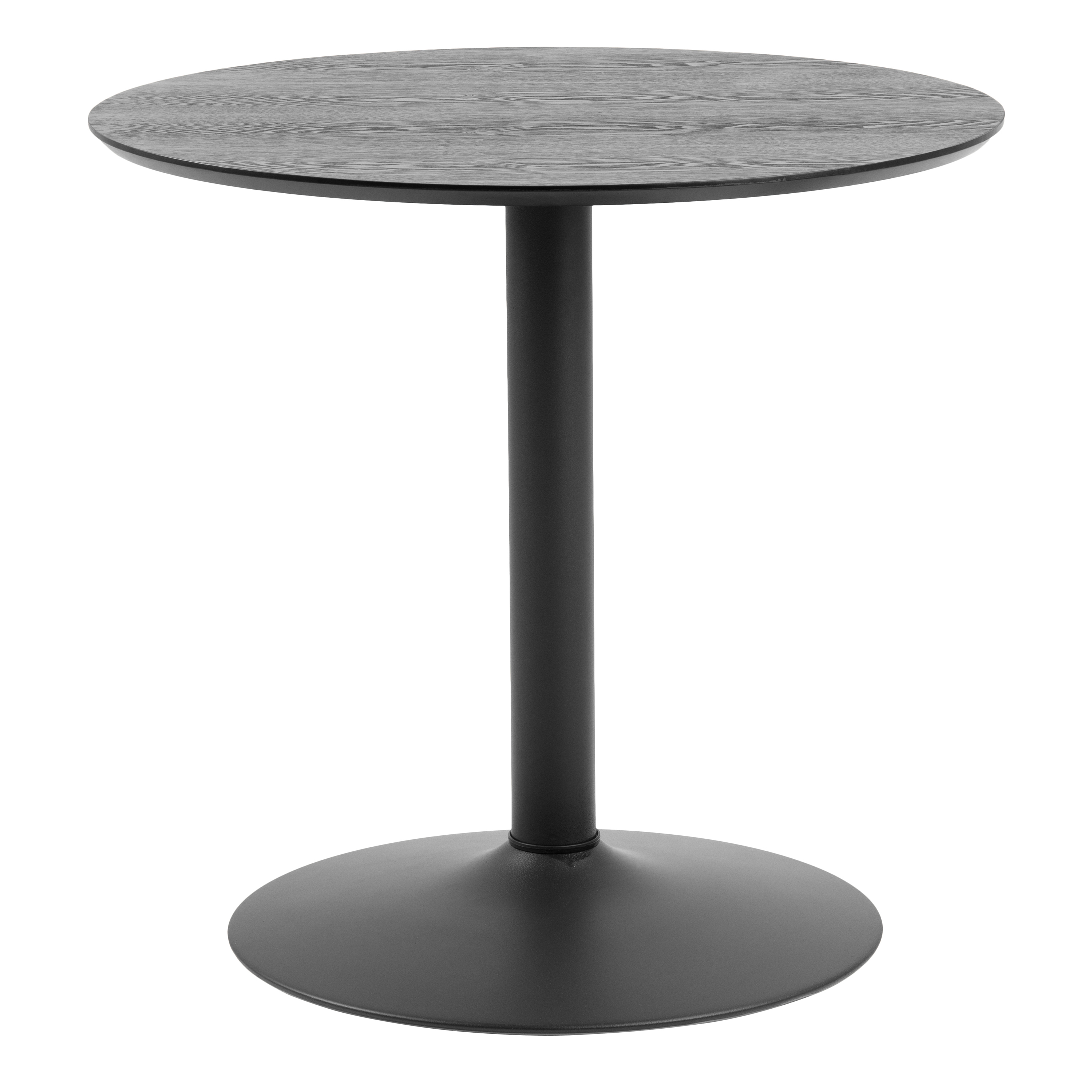Ibiza Small Round Café Table with Black Ash Top and Matt Black Base - Rosalind Collection