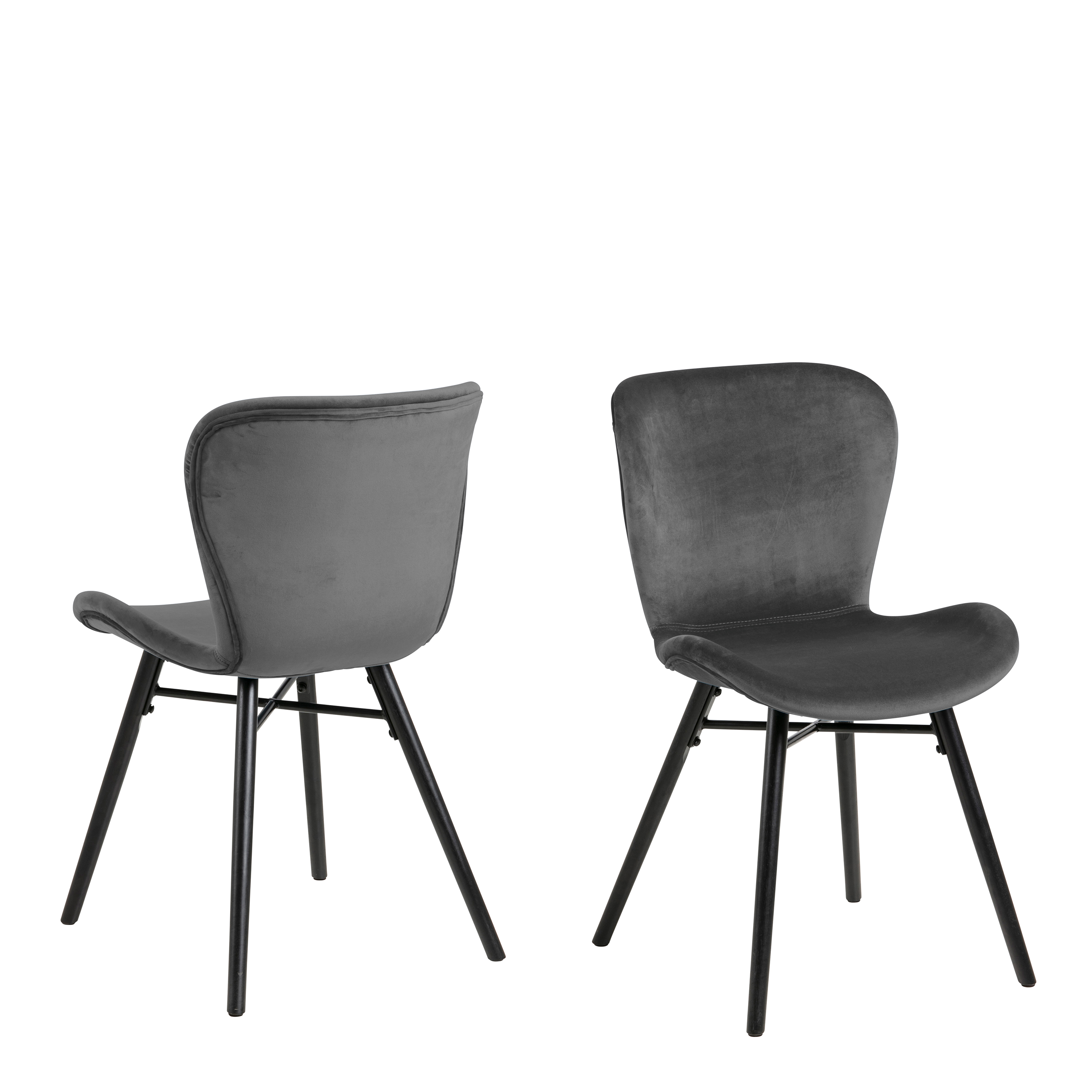 Batilda Dining Chair in Dark Grey Set of 2 - Rosalind Collection